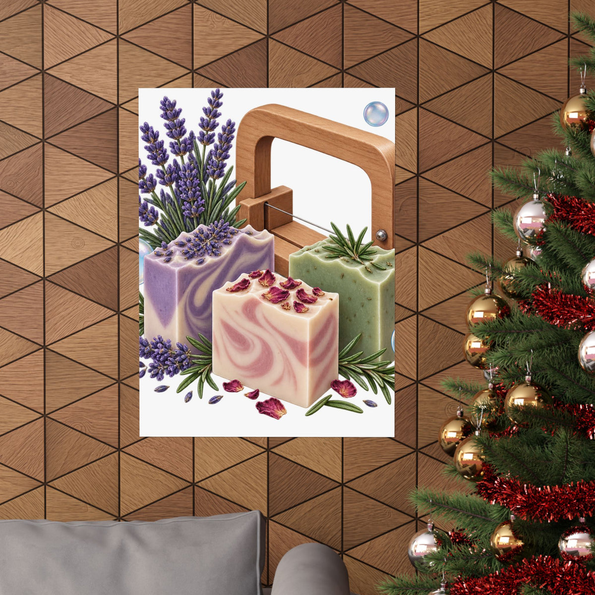 Botanical Soap Making Lavender and Herbs Poster