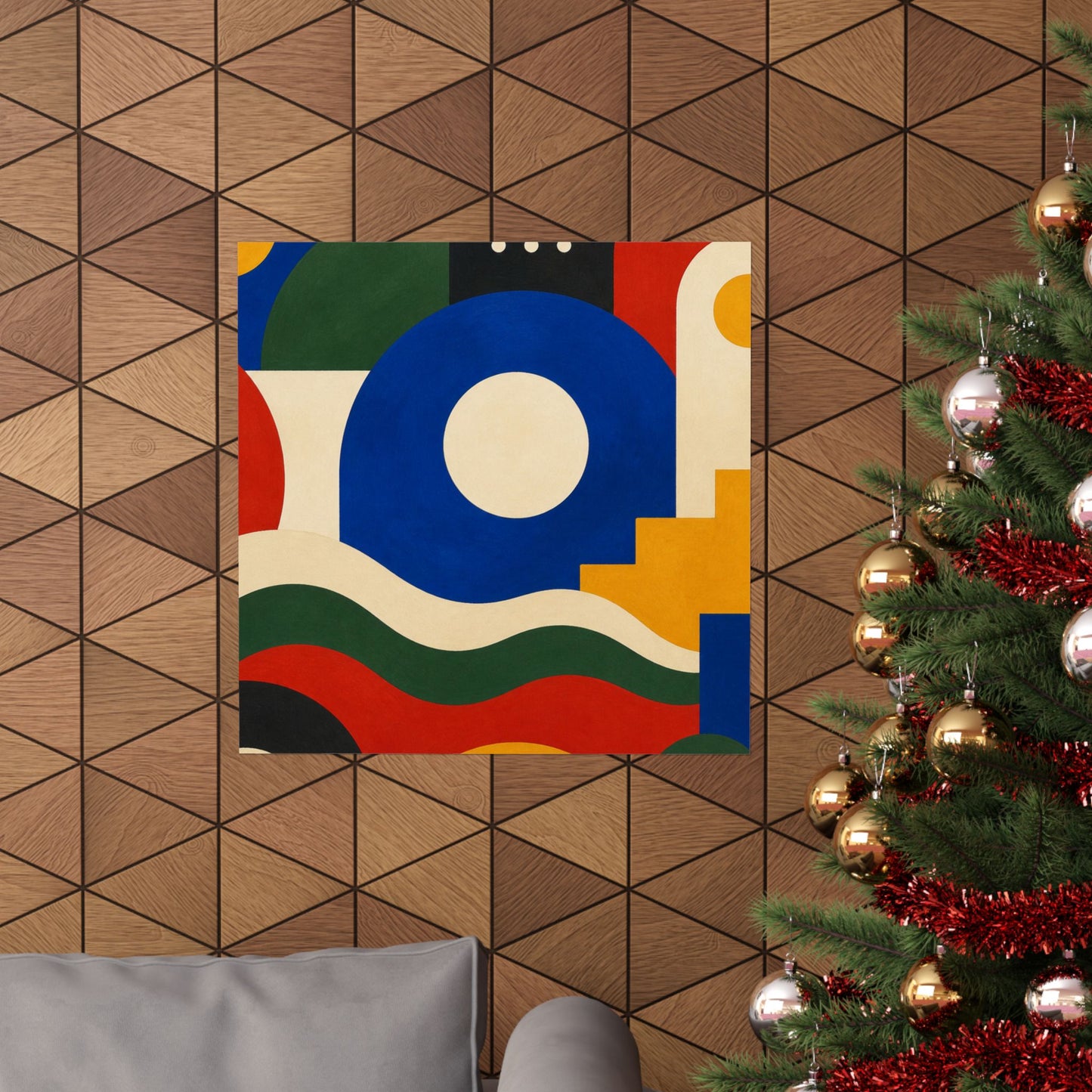 Bold Geometric Balance Abstract Art Poster