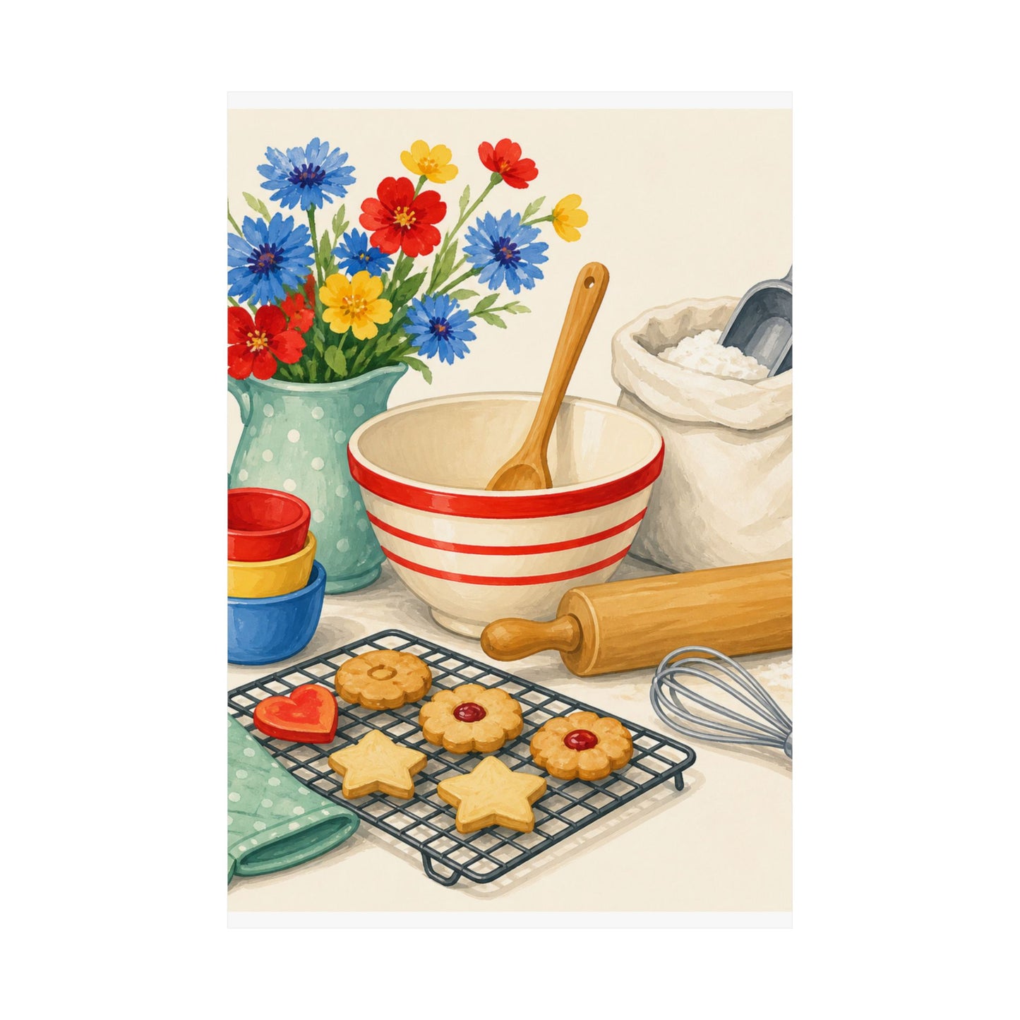 Cheerful Home Baking Hobby Poster