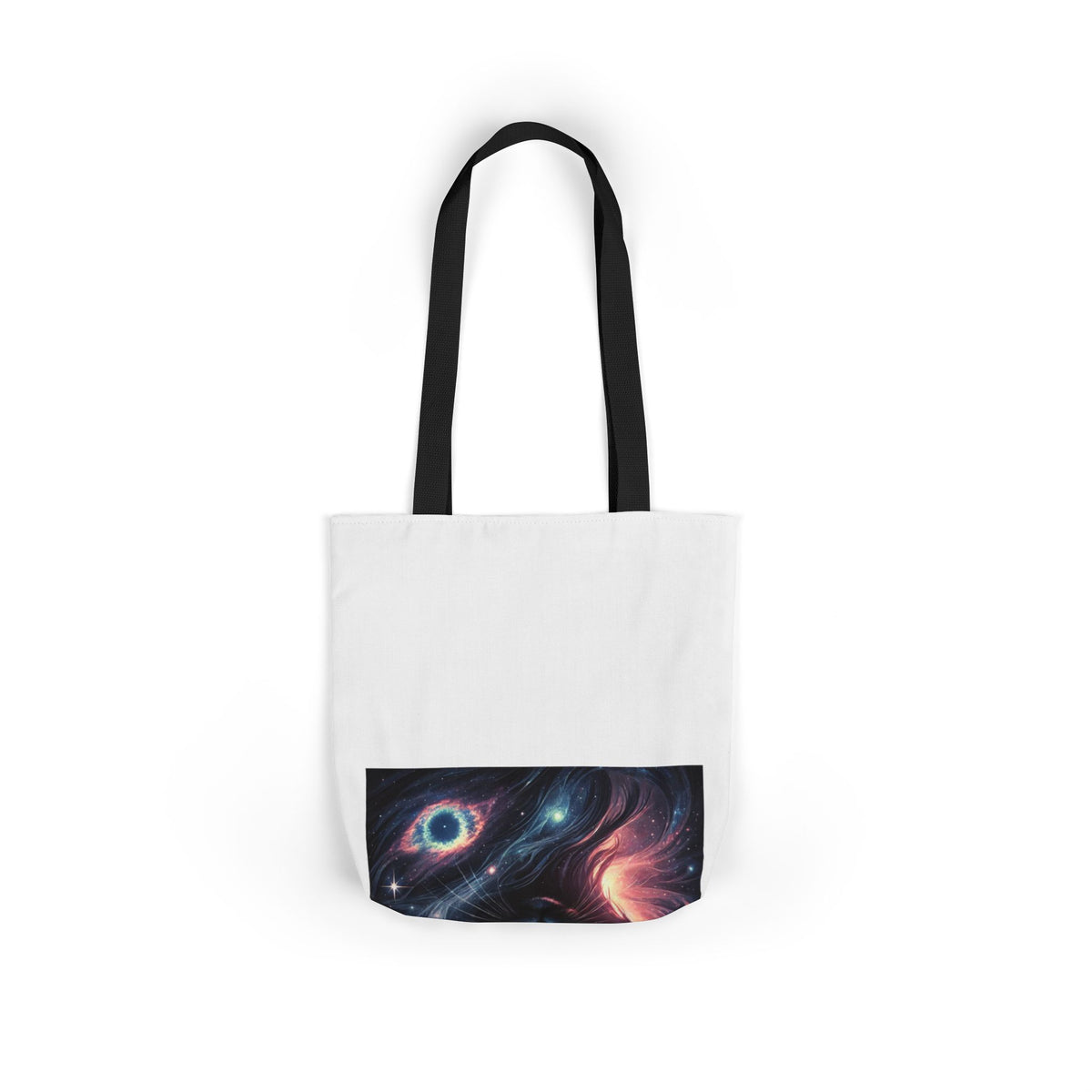 Cosmic Black Cat Galaxy Celestial Canvas Tote Bag
