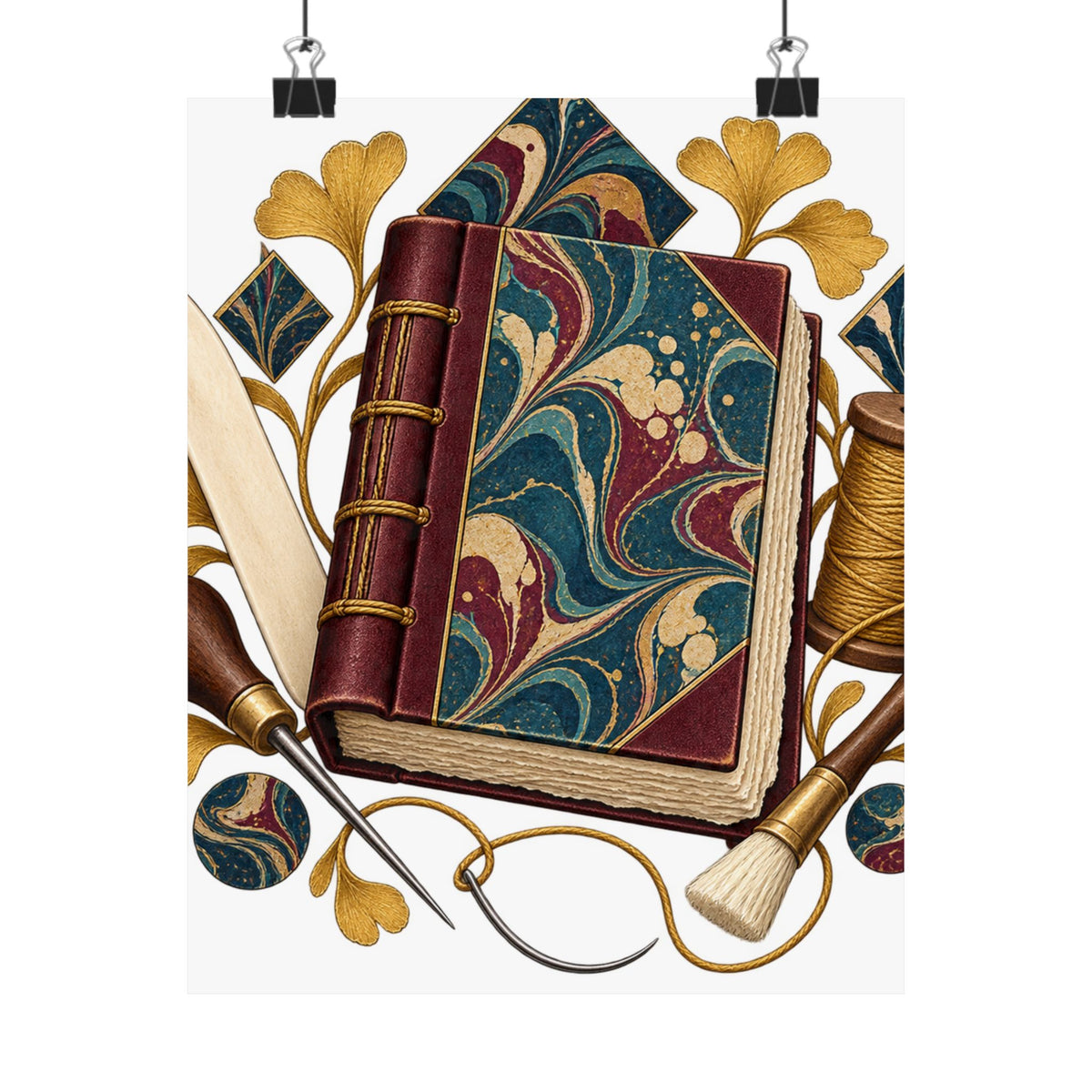 Traditional Marbled Bookbinding Workshop Poster