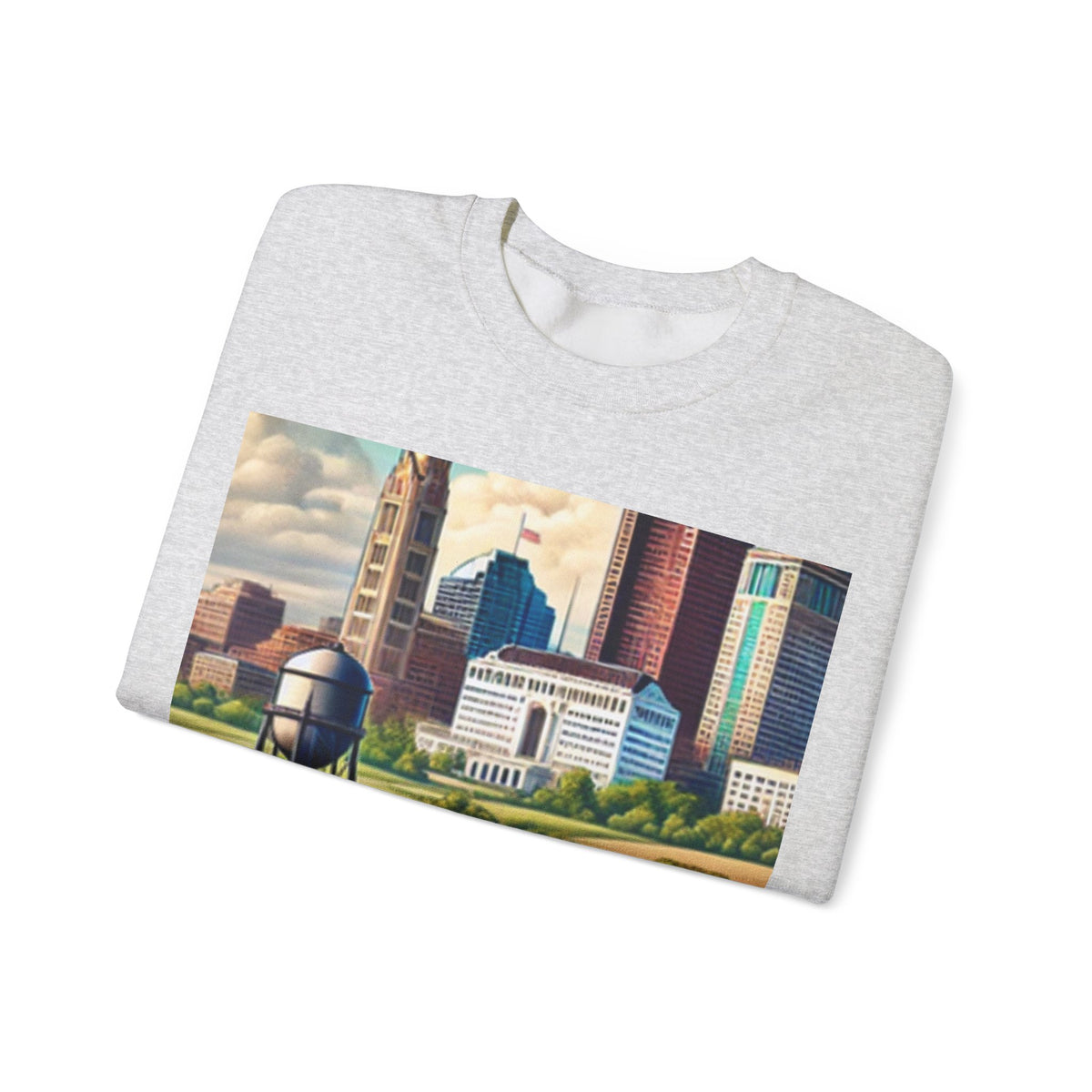 Rural River City Skyline Hometown Landscape Sweatshirt