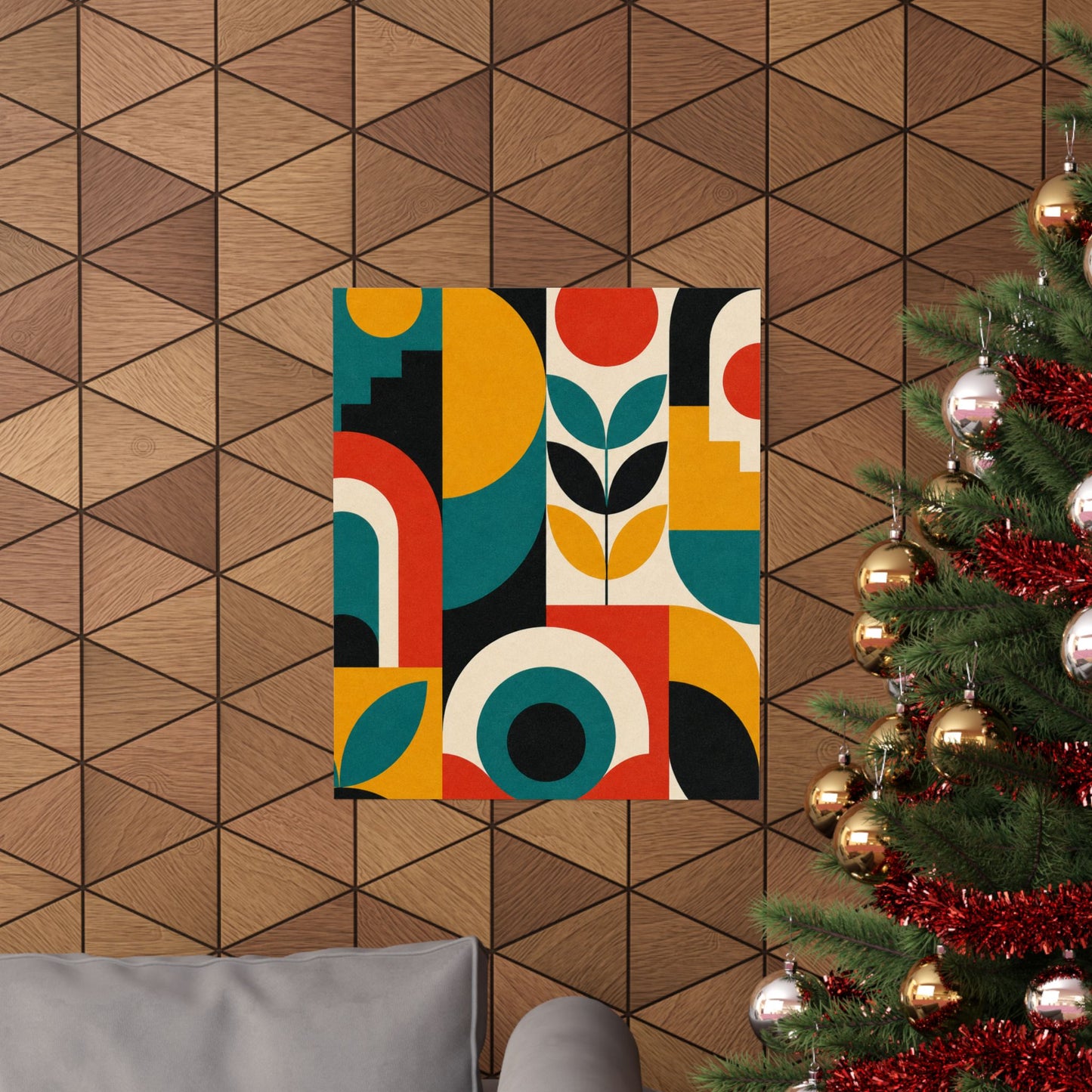 Mid Century Arches Botanical Geometric Abstract Poster