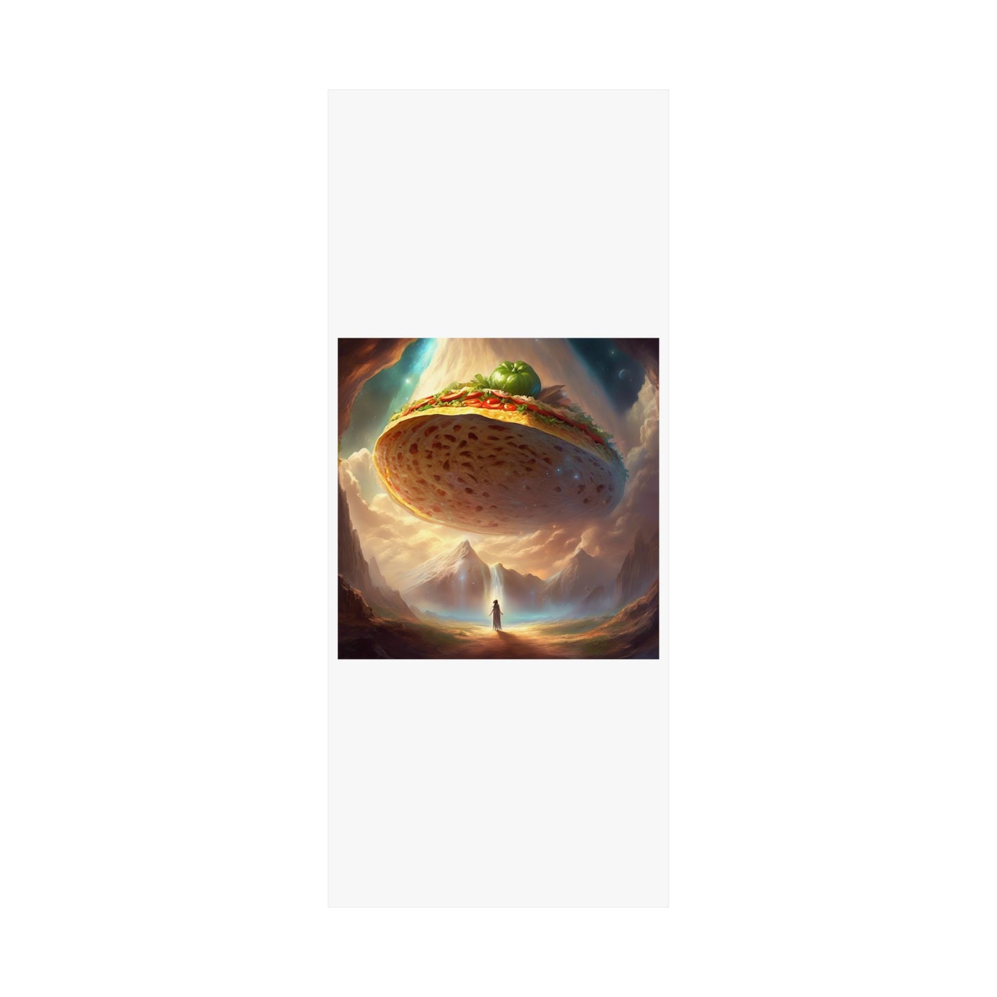 Cosmic Taco UFO Surreal Food Fantasy Art Poster