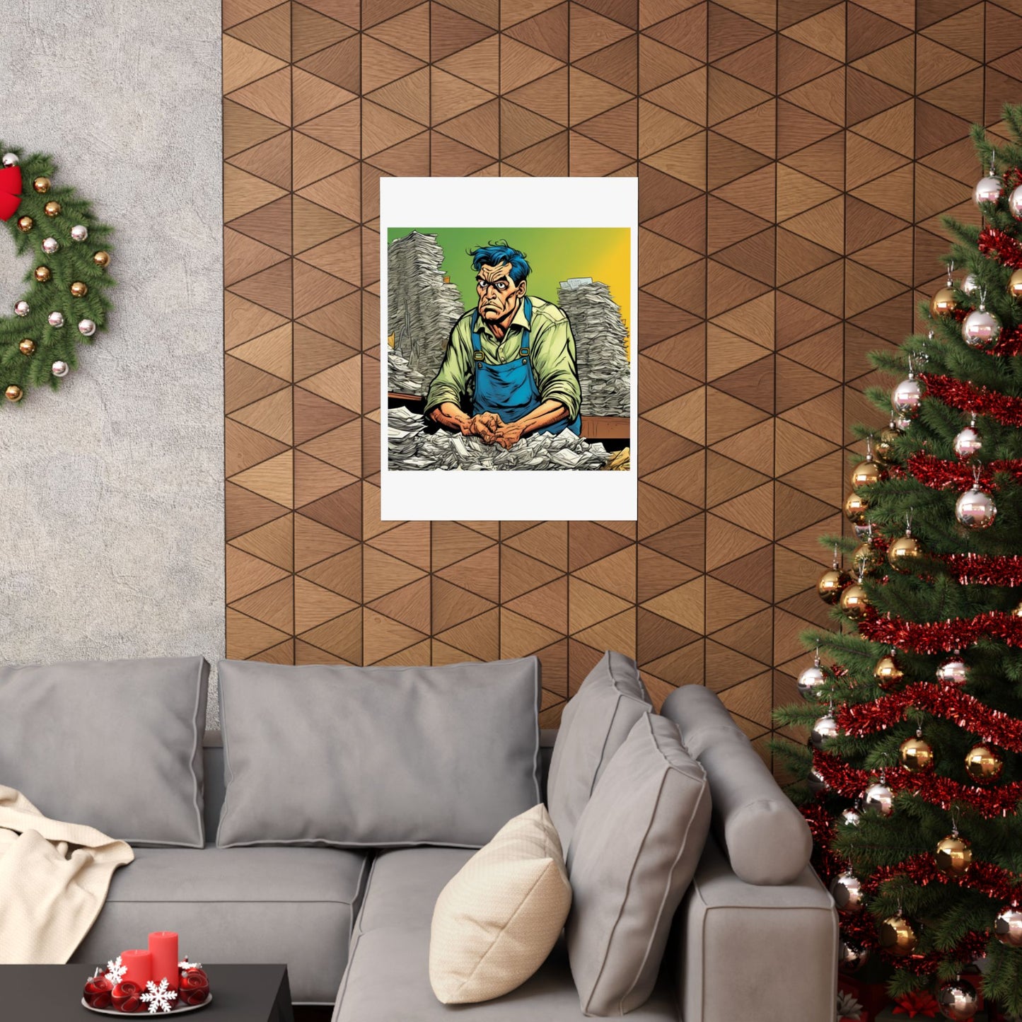 Paperwork Chaos Desk Worker Funny Office Art Poster