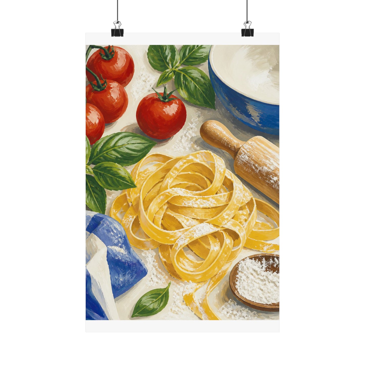 Fresh Pasta Making Kitchen Art Poster