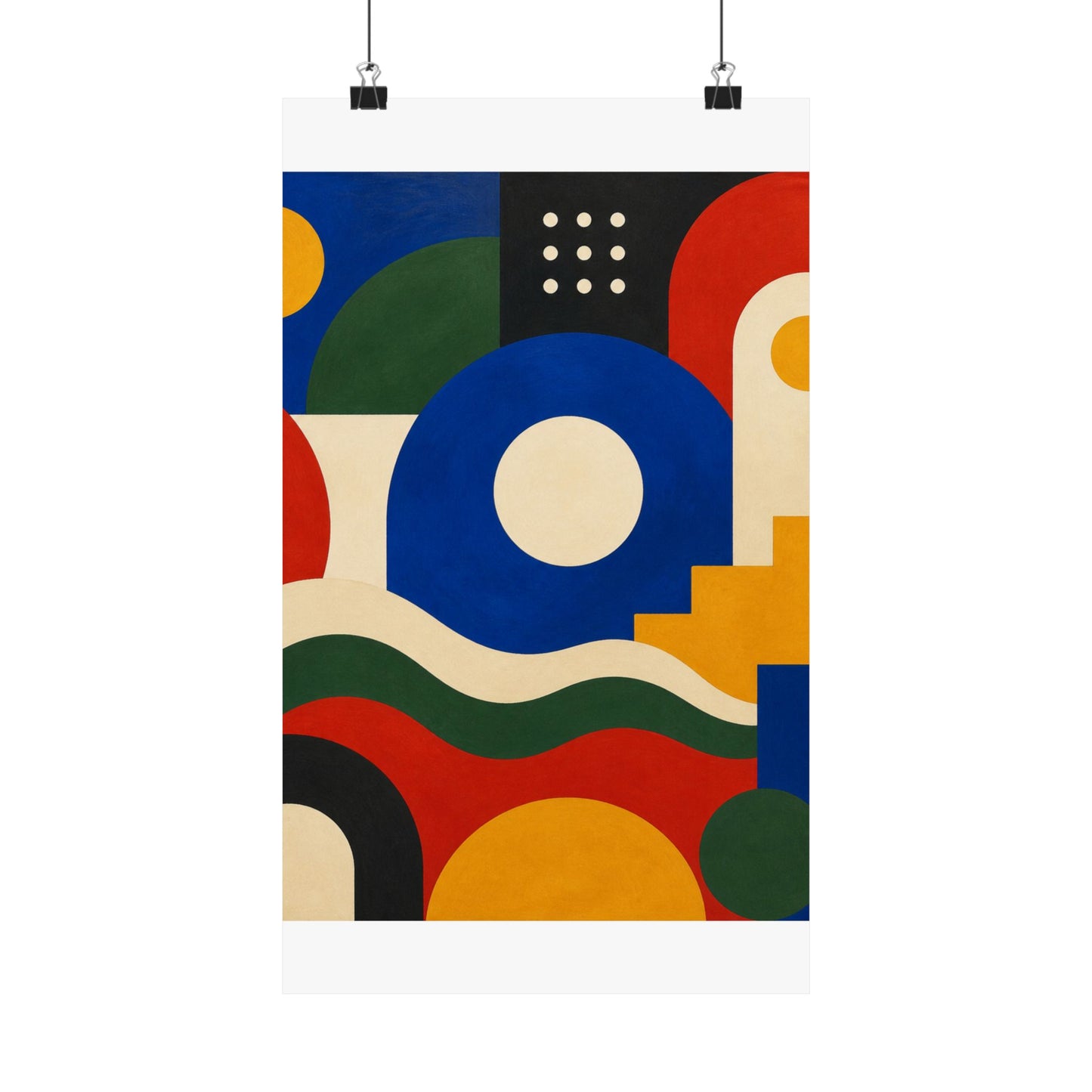 Bold Geometric Balance Abstract Art Poster