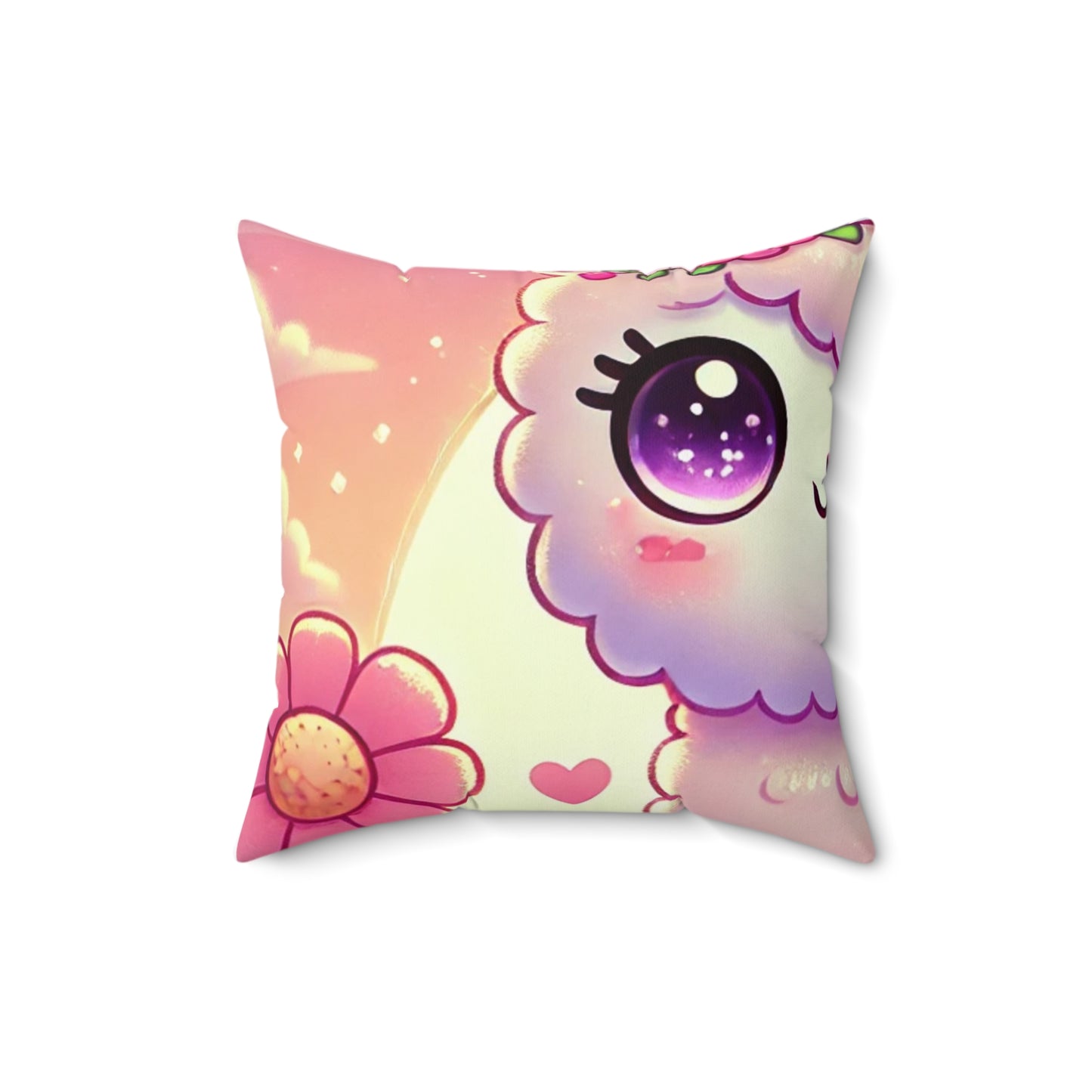 Pastel Floral Alpaca Garden Kawaii Decorative Pillow