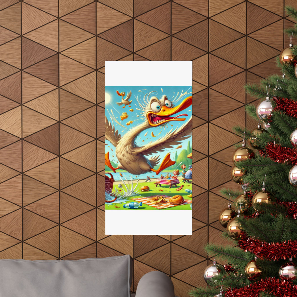 Chaotic Picnic Duck Funny Summer Wall Art Poster