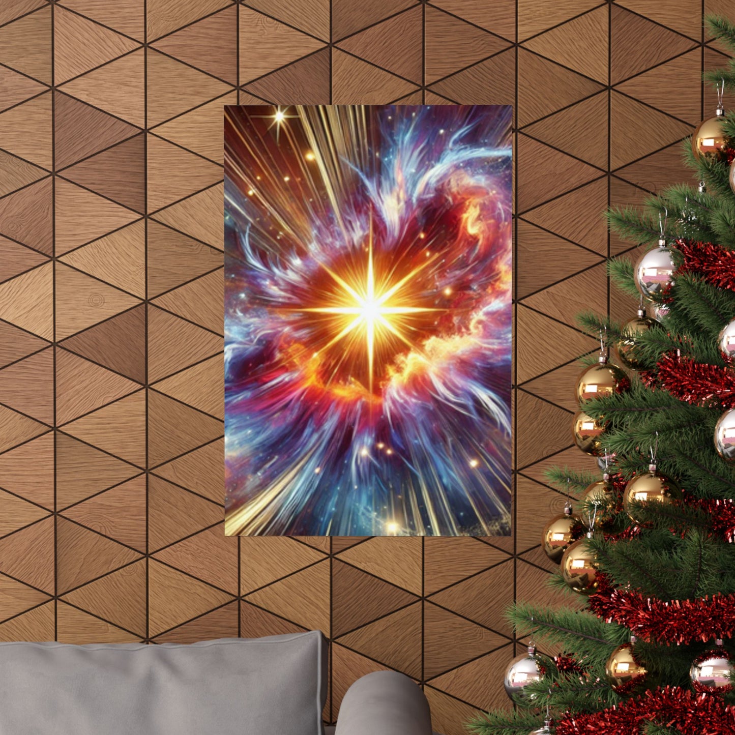 Cosmic Starburst Energy Abstract Space Poster Wall Art Decor