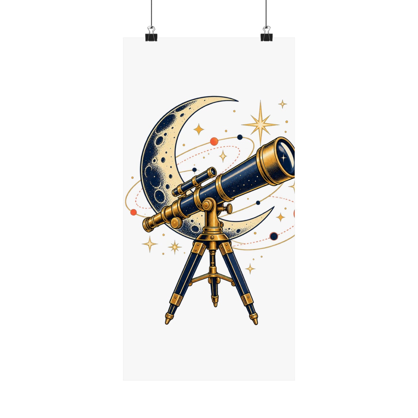 Vintage Telescope Celestial Astronomy Poster