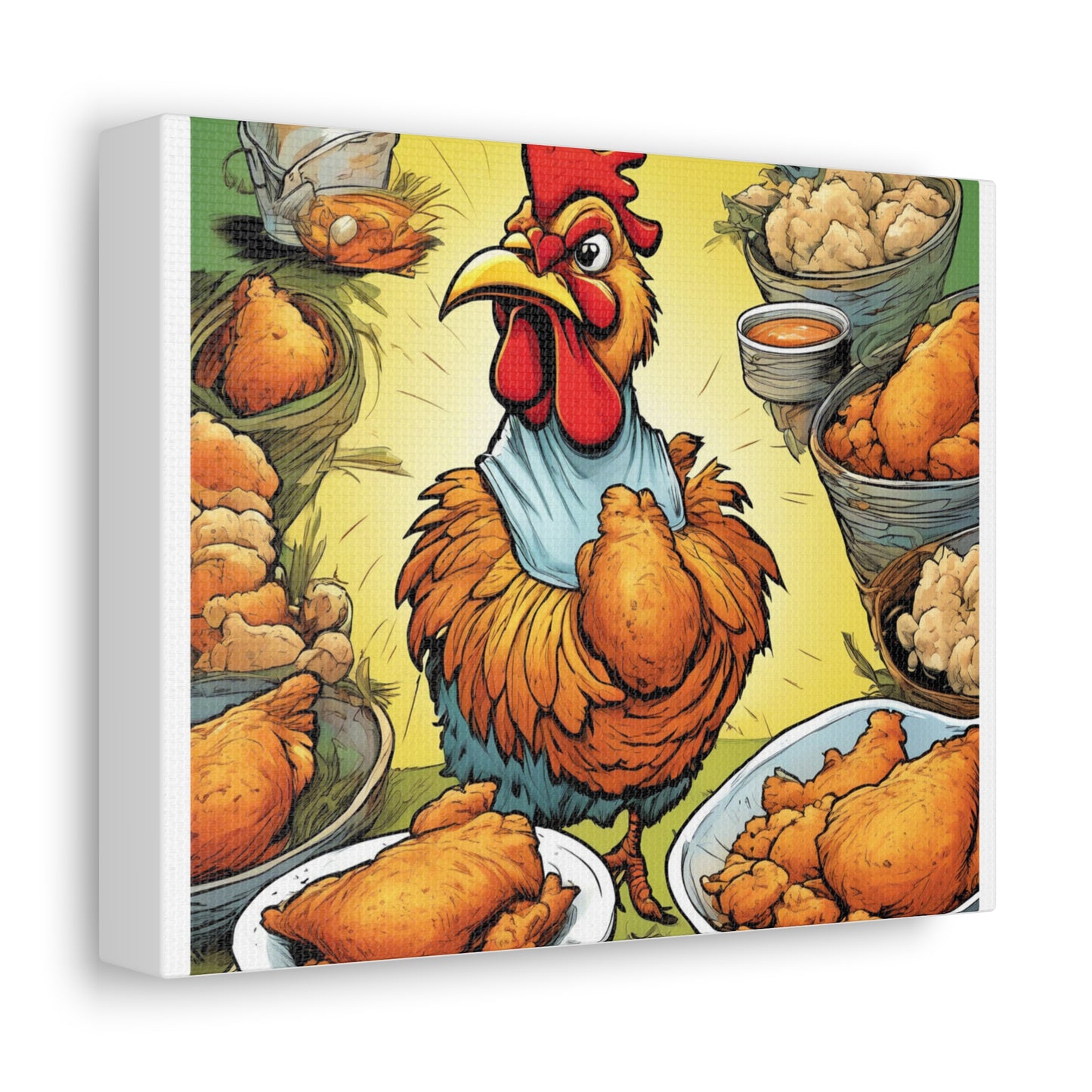 Funny Chicken Fried Food Comfort Food Art Canvas