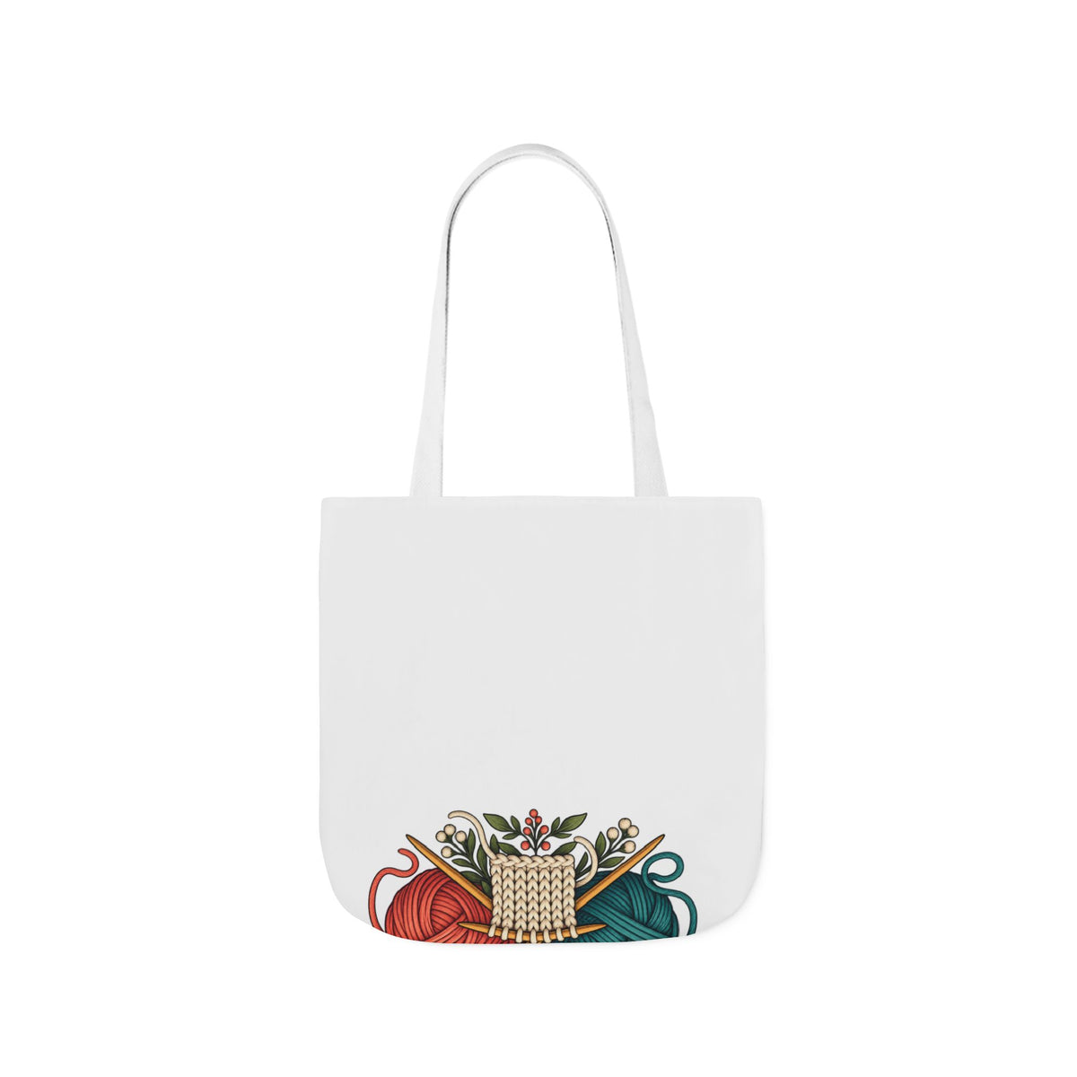 Retro Yarn and Knitting Botanical Art Tote Bag