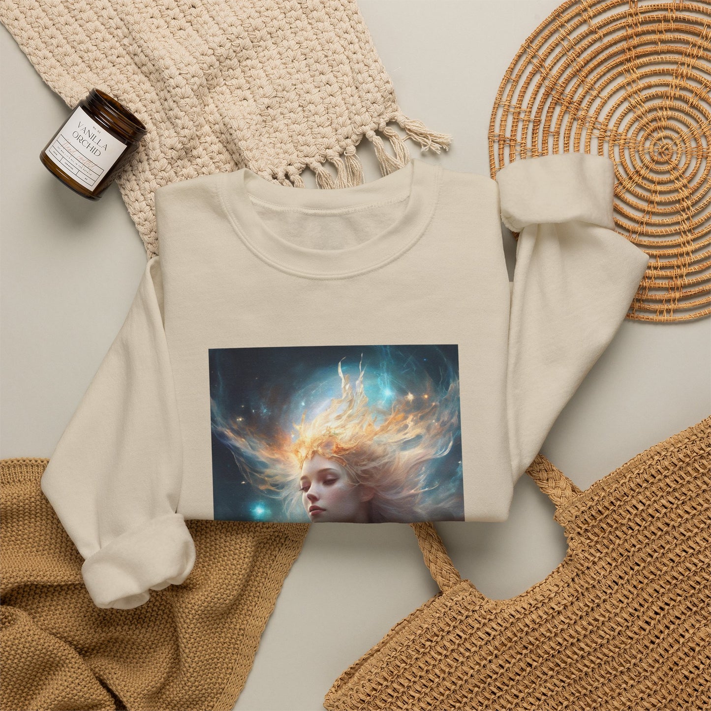 Solar Celestial Spirit Fantasy Portrait Sweatshirt