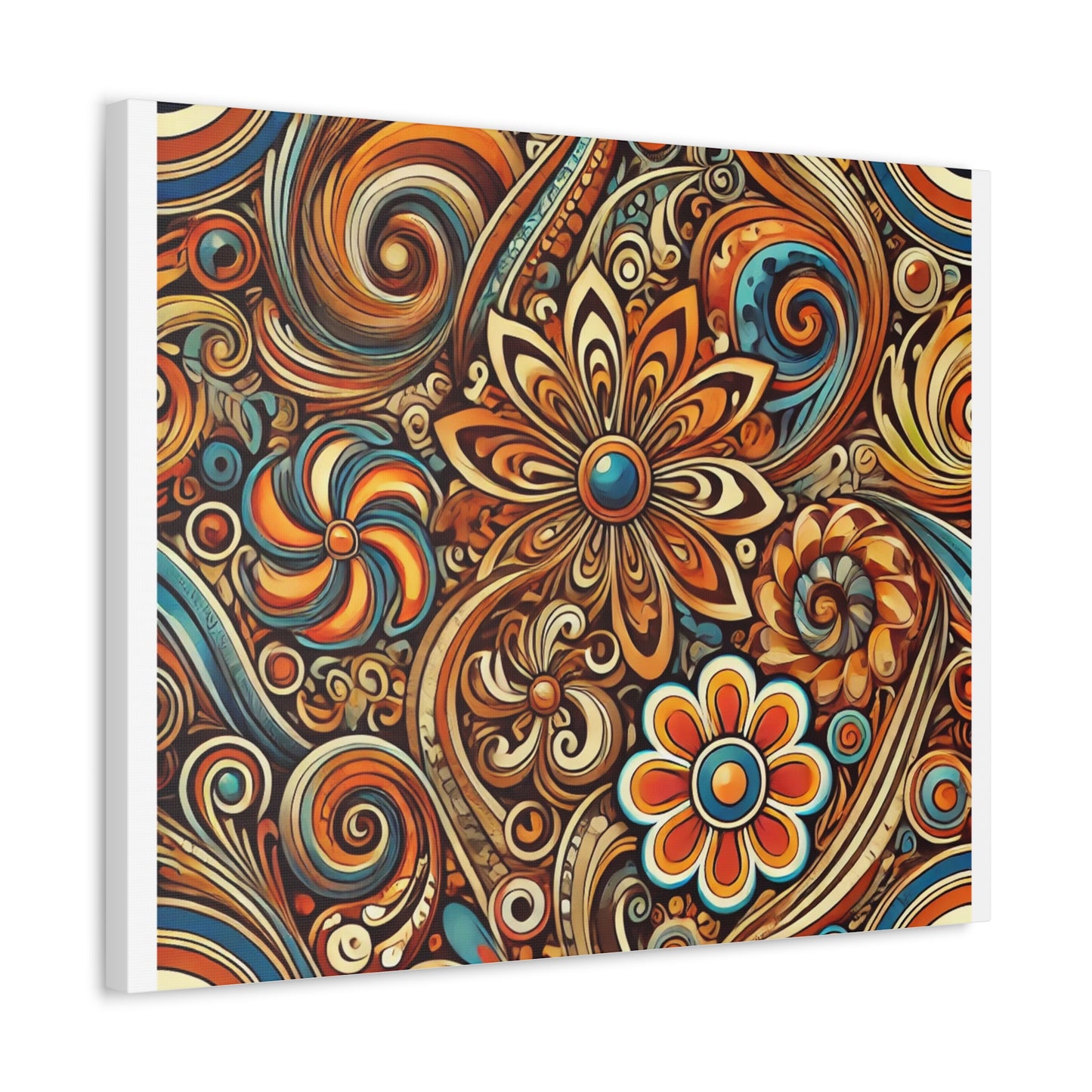 Ornate Abstract Floral Paisley Pattern Canvas