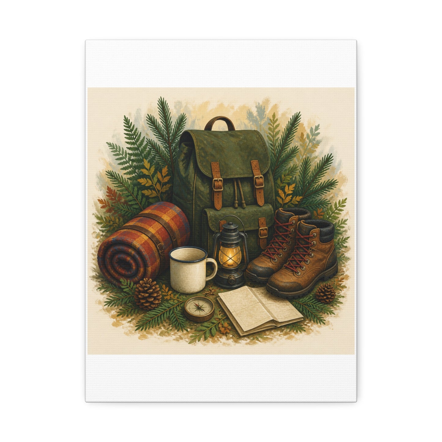Generic Camping Gear Outdoor Adventure Canvas Art