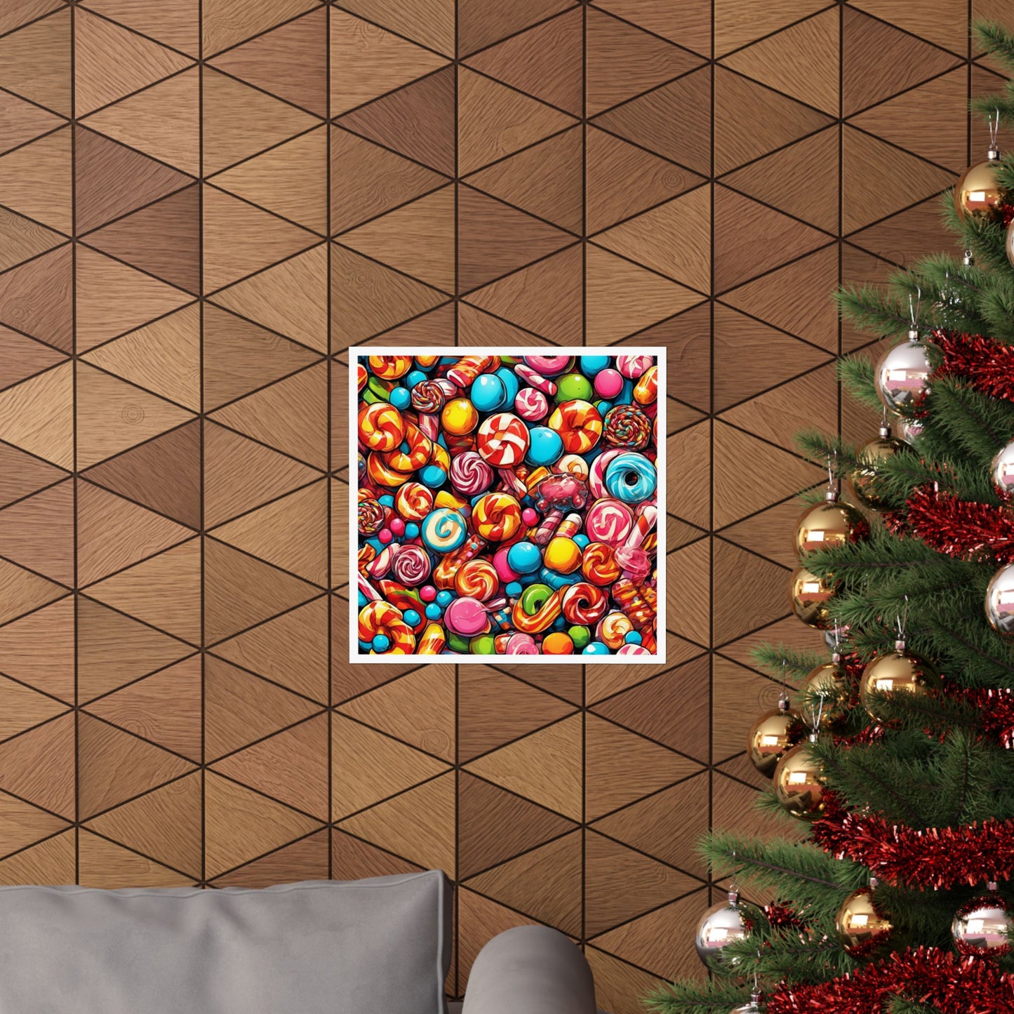Colorful Candy and Lollipop Pattern Poster