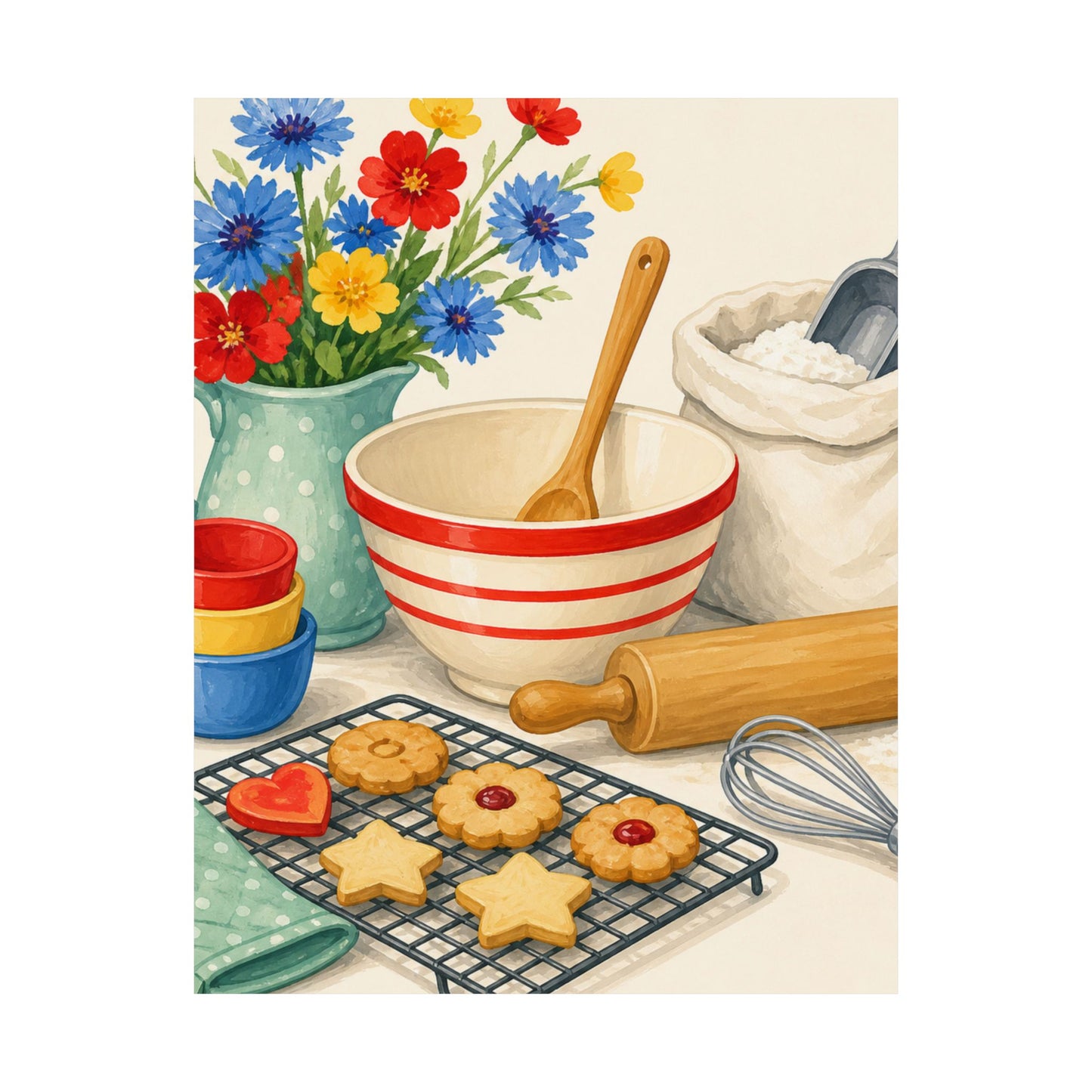 Cheerful Home Baking Hobby Poster