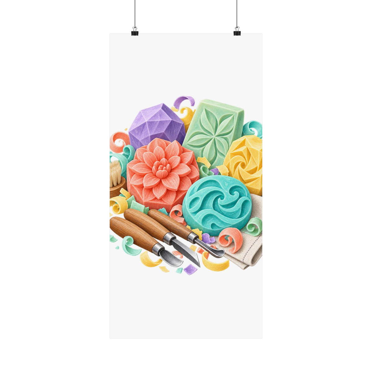 Colorful Soap Carving Workshop Poster