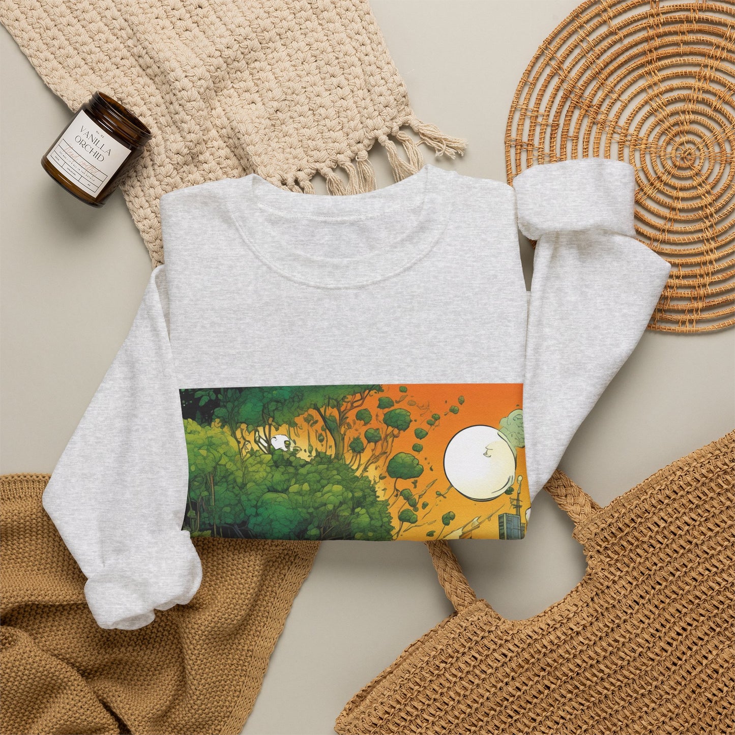 Cottage Road Landscape Nature Gift Art Sweatshirt