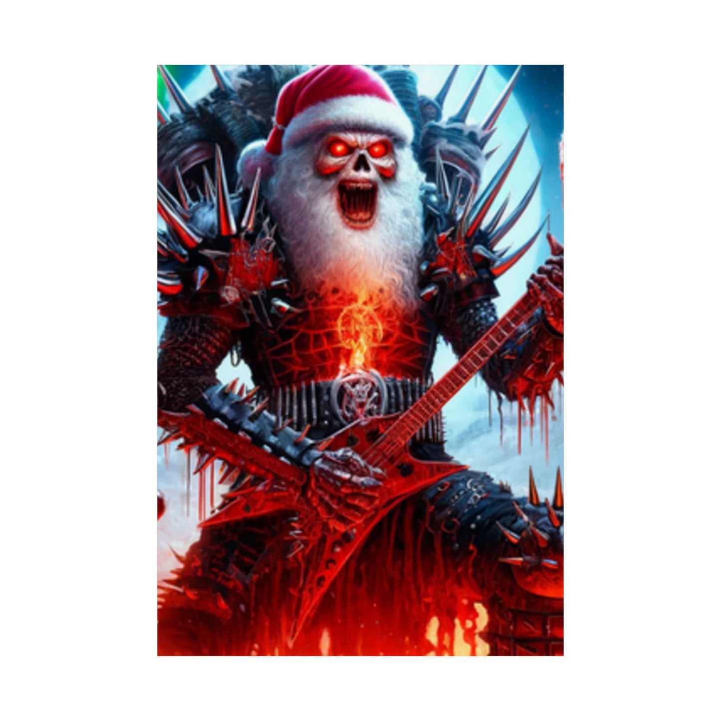 Heavy Metal Santa Holiday Concert Music Room Poster