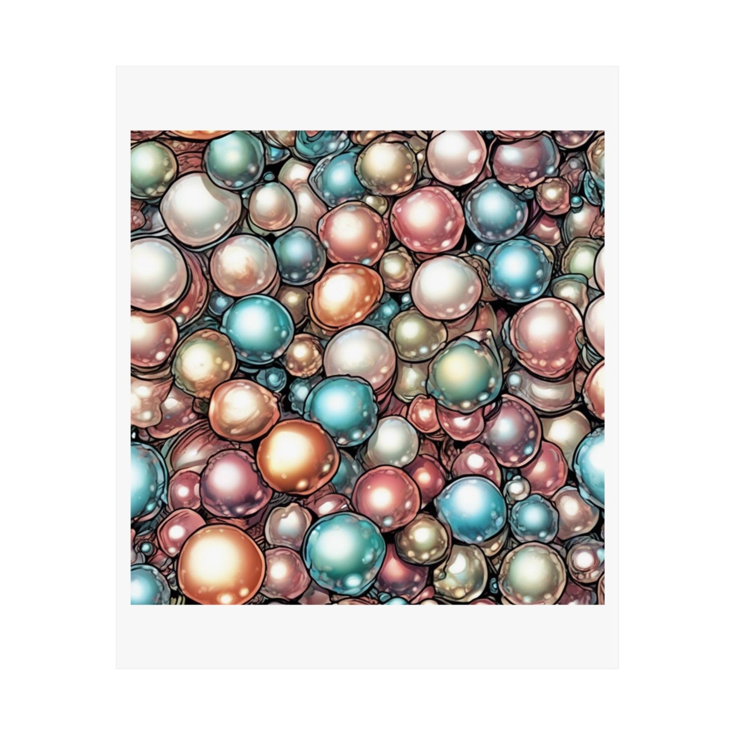 Rainbow Pearl Marble Abstract Gift Art Poster