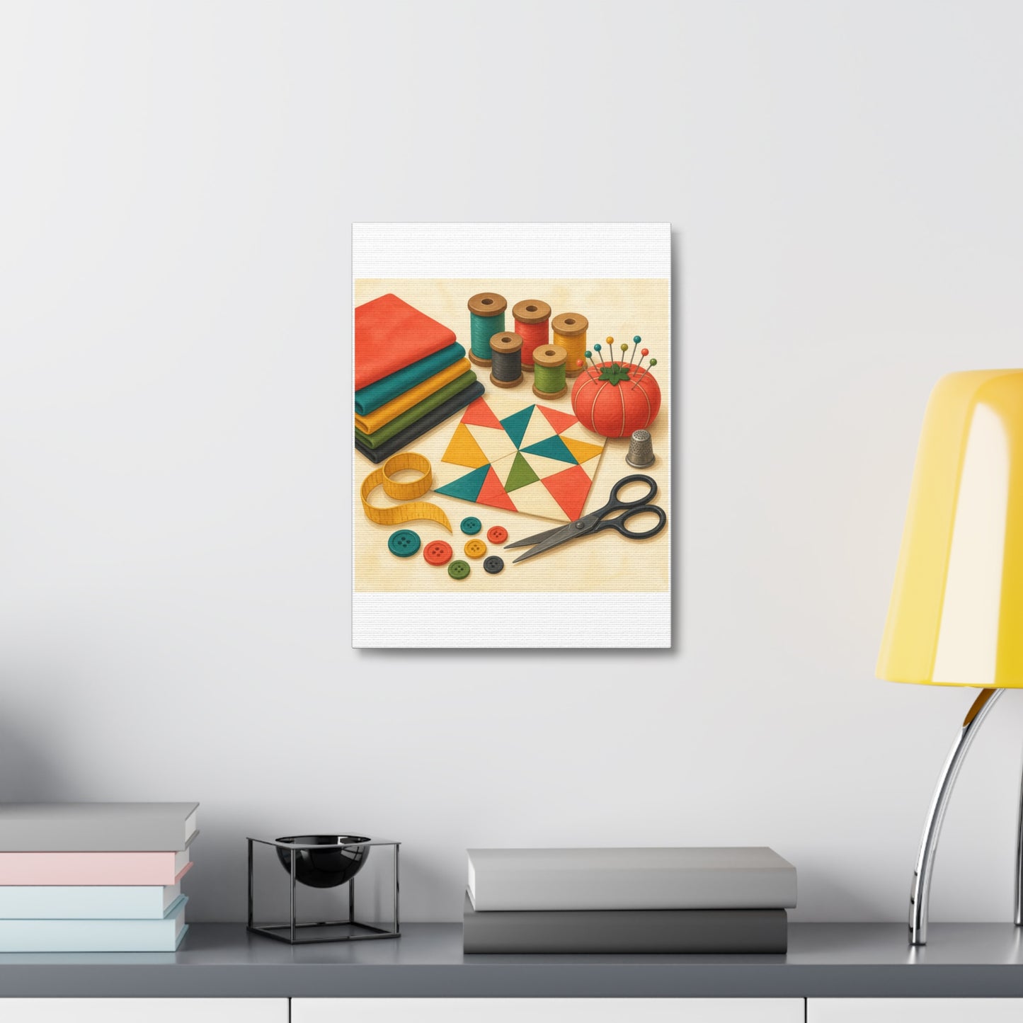 Colorful Sewing and Quilting Hobby Canvas Art