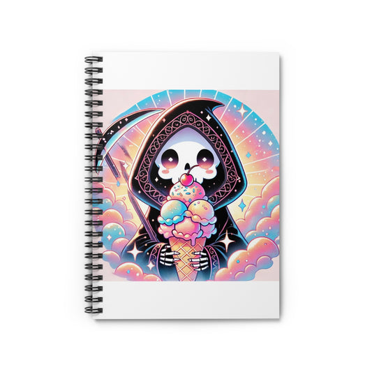 Pastel Grim Reaper Ice Cream Gothic Spiral Notebook