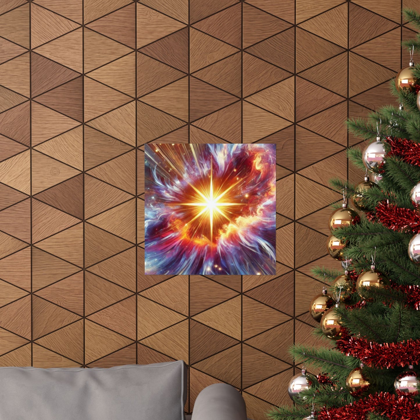 Cosmic Starburst Energy Abstract Space Poster Wall Art Decor