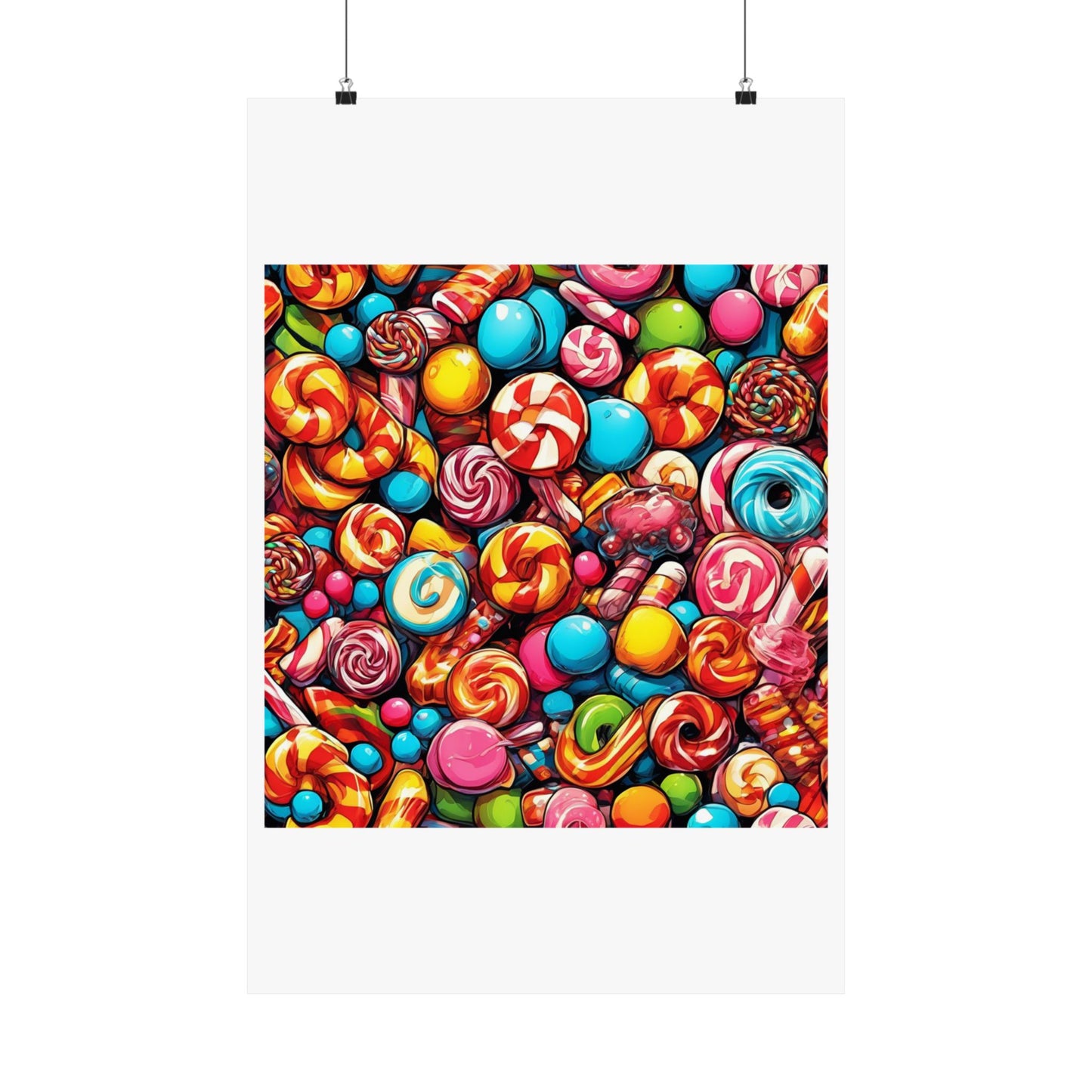 Colorful Candy and Lollipop Pattern Poster