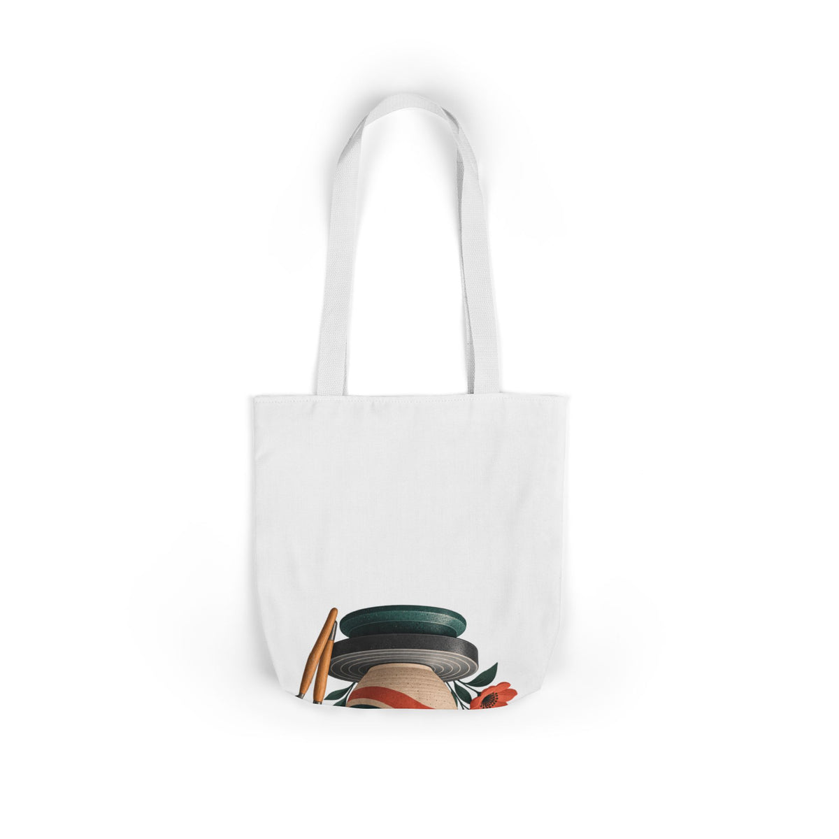 Midcentury Pottery Botanical Art Tote Bag