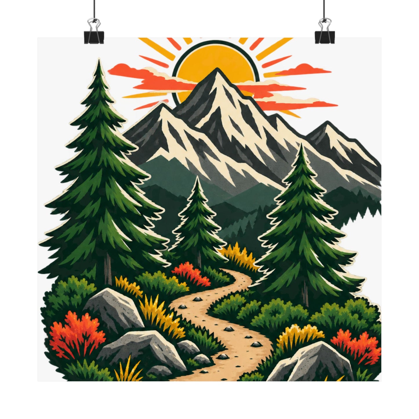 Sunrise Mountain Trail Outdoor Adventure Poster