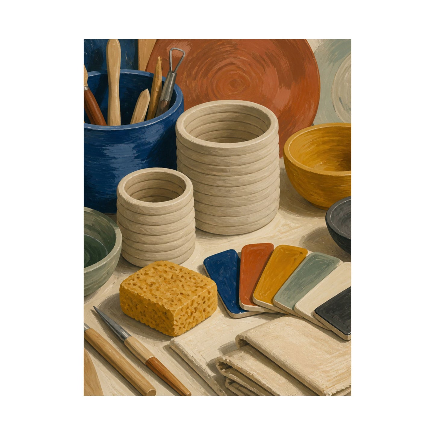 Handbuilt Ceramics Studio Art Poster