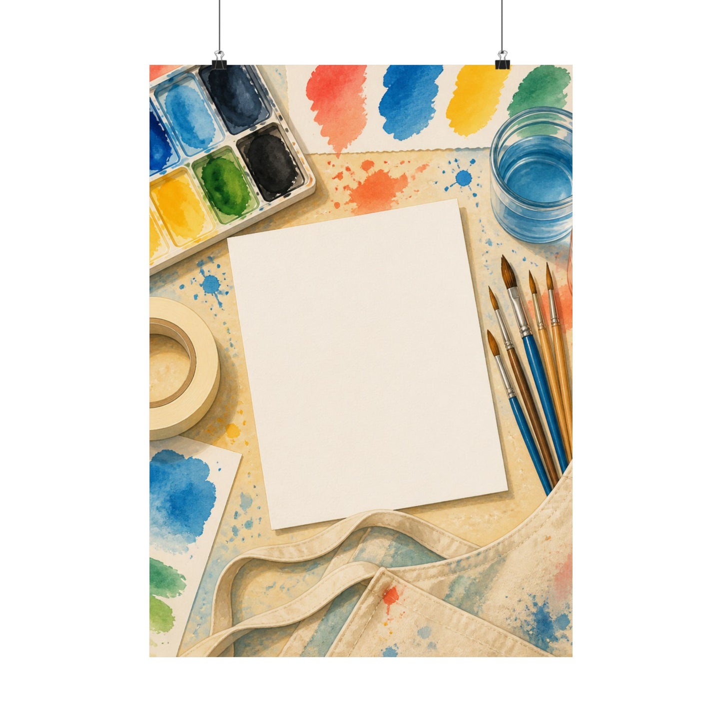Bright Watercolor Painting Hobby Art Poster