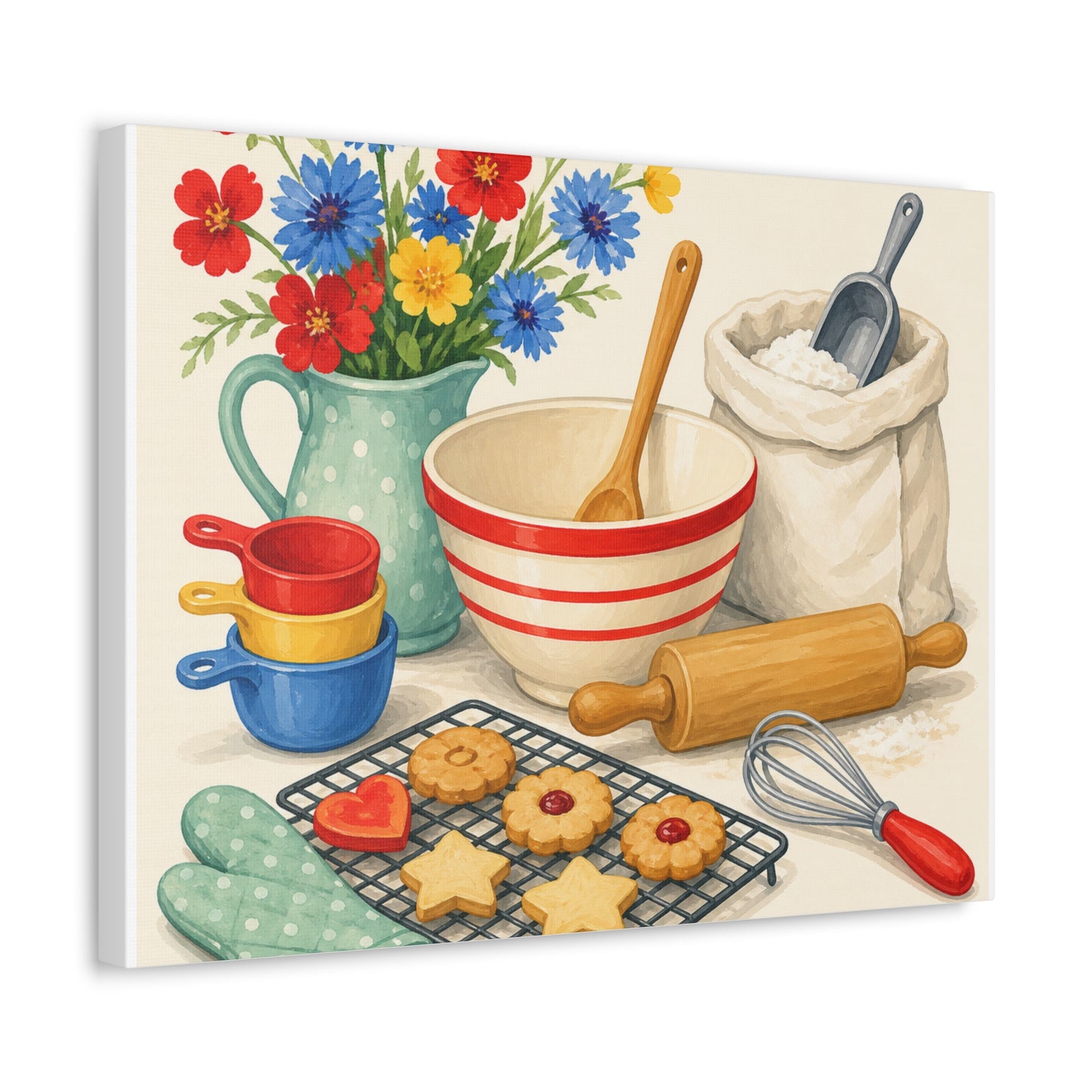 Cheerful Home Baking Hobby Canvas Art