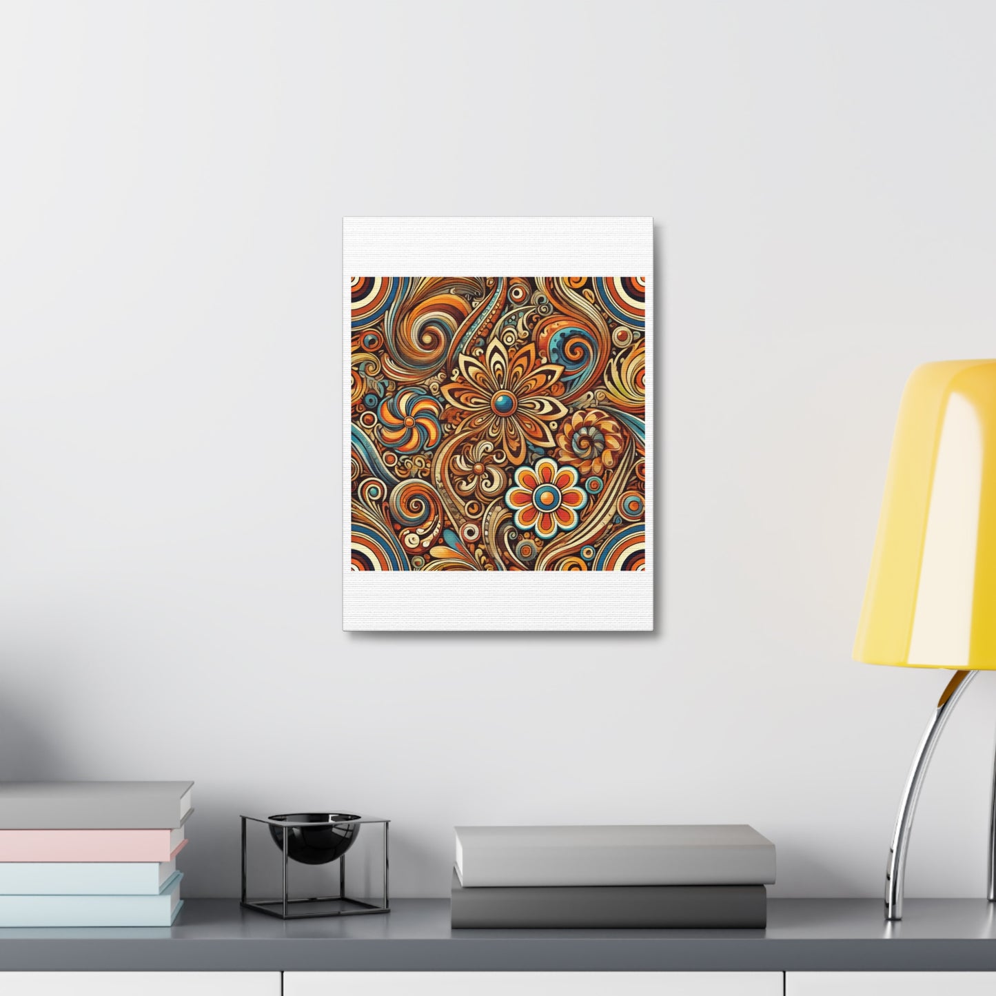 Ornate Abstract Floral Paisley Pattern Canvas