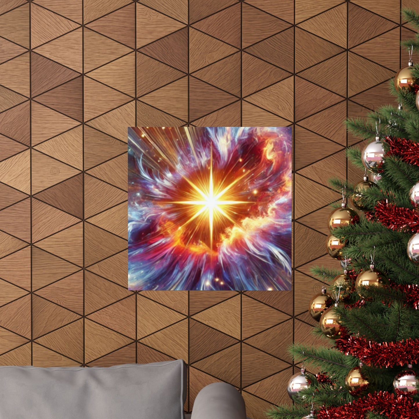 Cosmic Starburst Energy Abstract Space Poster Wall Art Decor