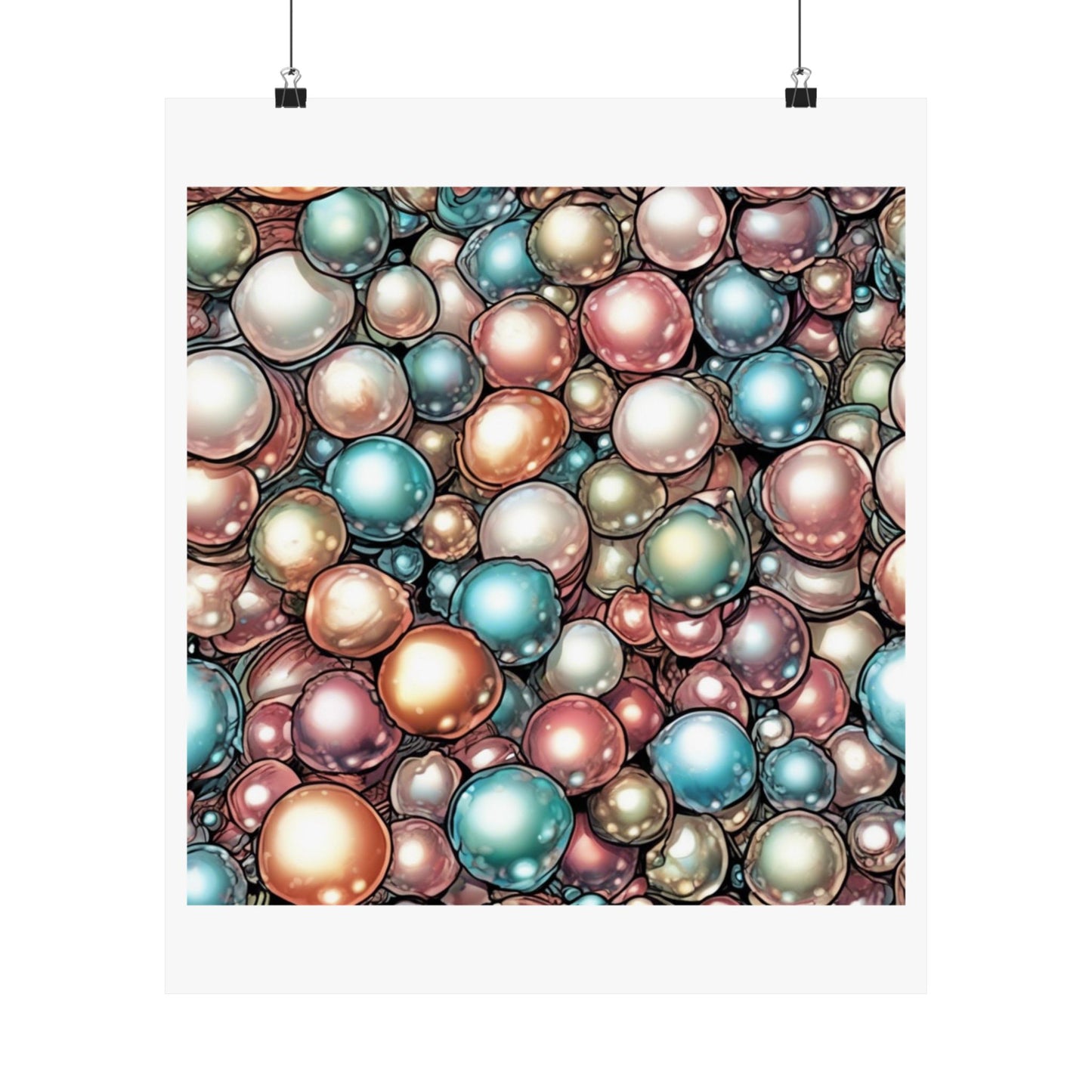 Rainbow Pearl Marble Abstract Gift Art Poster