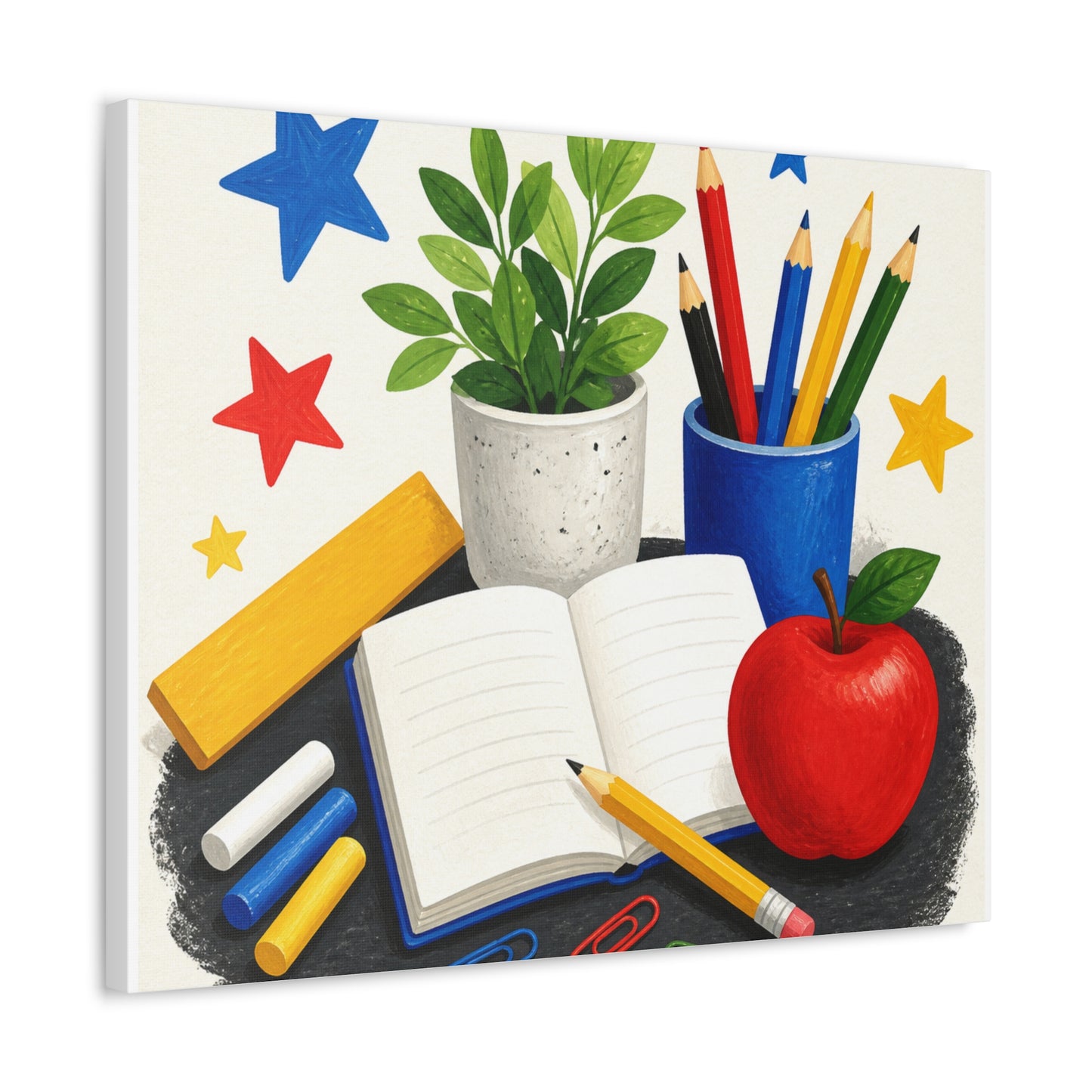 Colorful Classroom Supplies Teacher Appreciation Canvas Art
