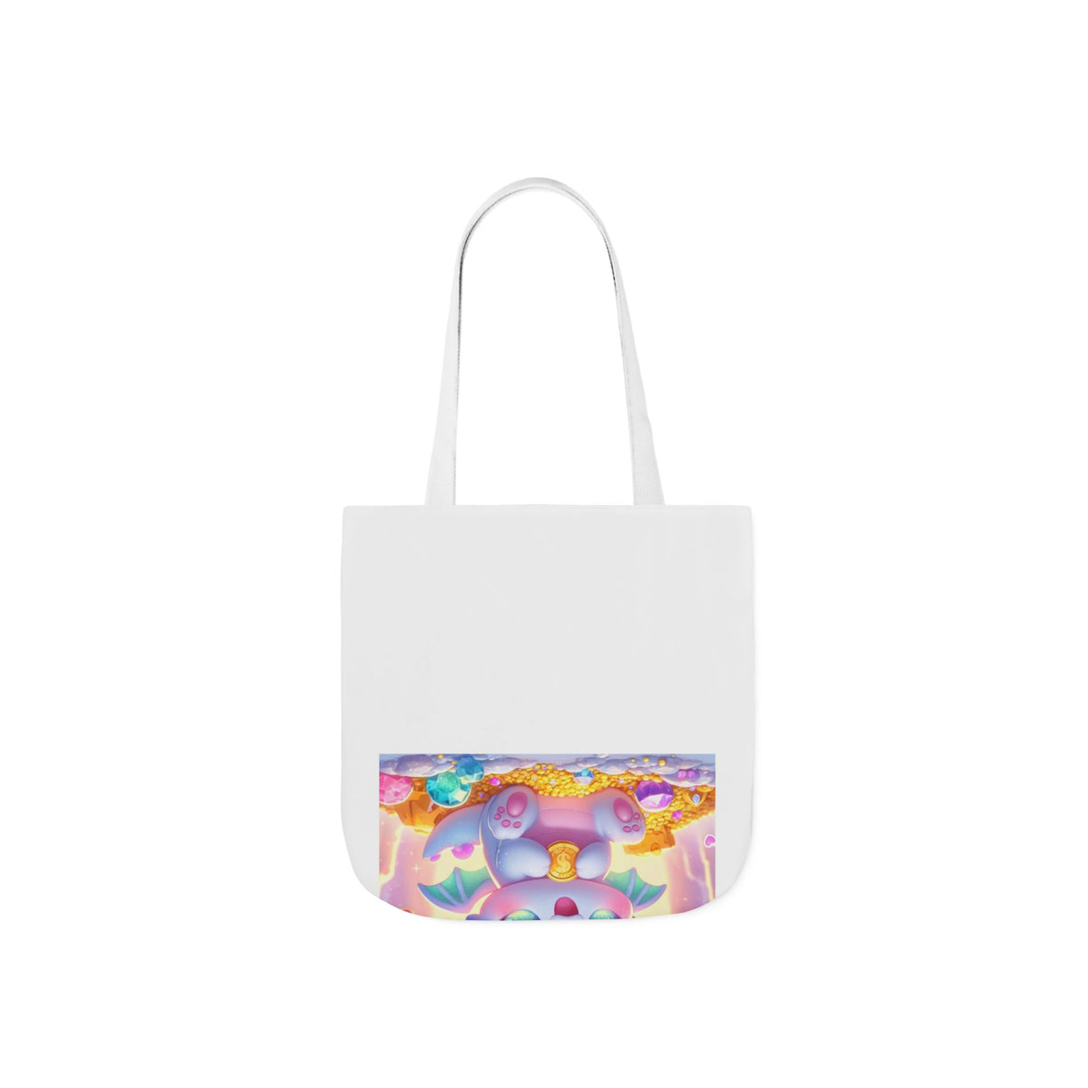 Pastel Treasure Dragon Kawaii Fantasy Canvas Tote Bag
