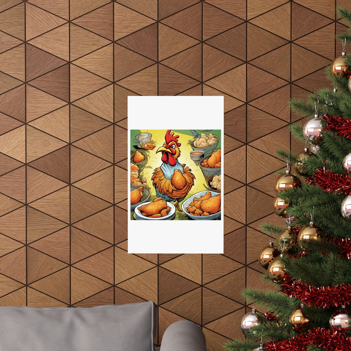 Funny Chicken Fried Food Comfort Food Art Poster