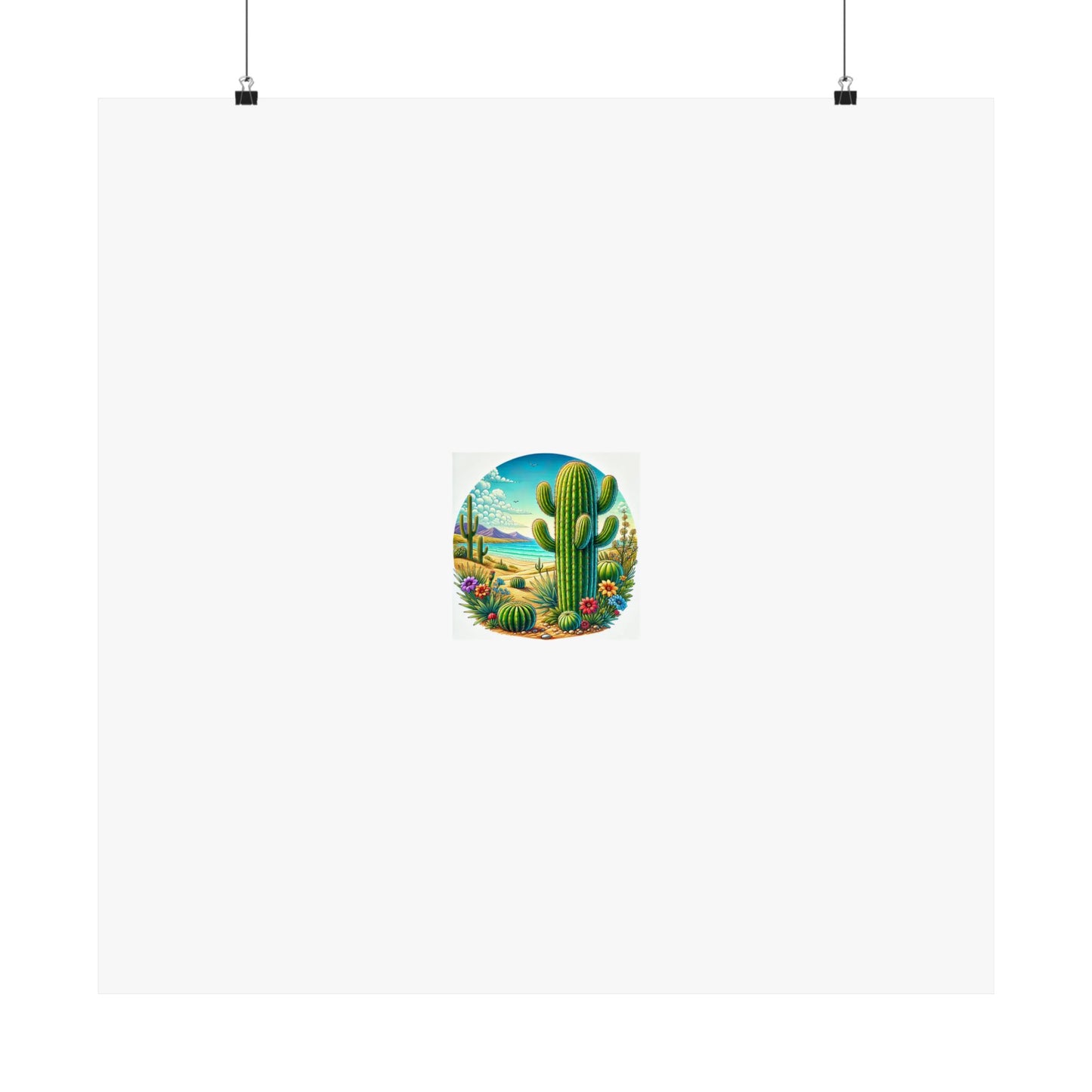 Desert Cactus Bloom Garden Poster Botanical Desert Wall Art Gift
