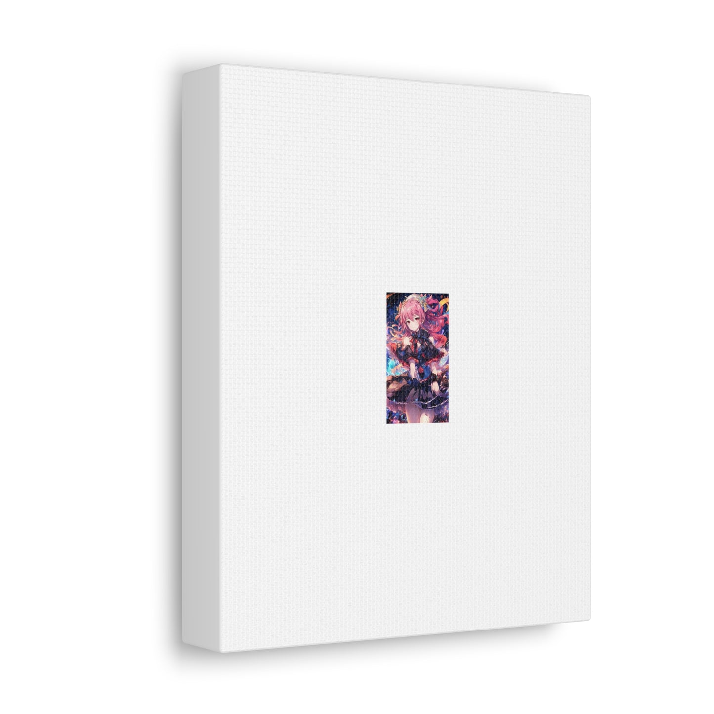Pink Haired Fantasy Heroine Anime Portrait Canvas Wall Art