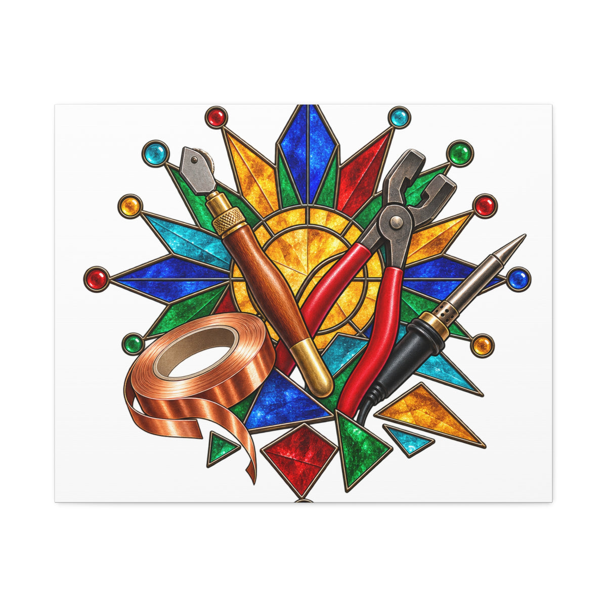 Stained Glass Workshop Tools Canvas