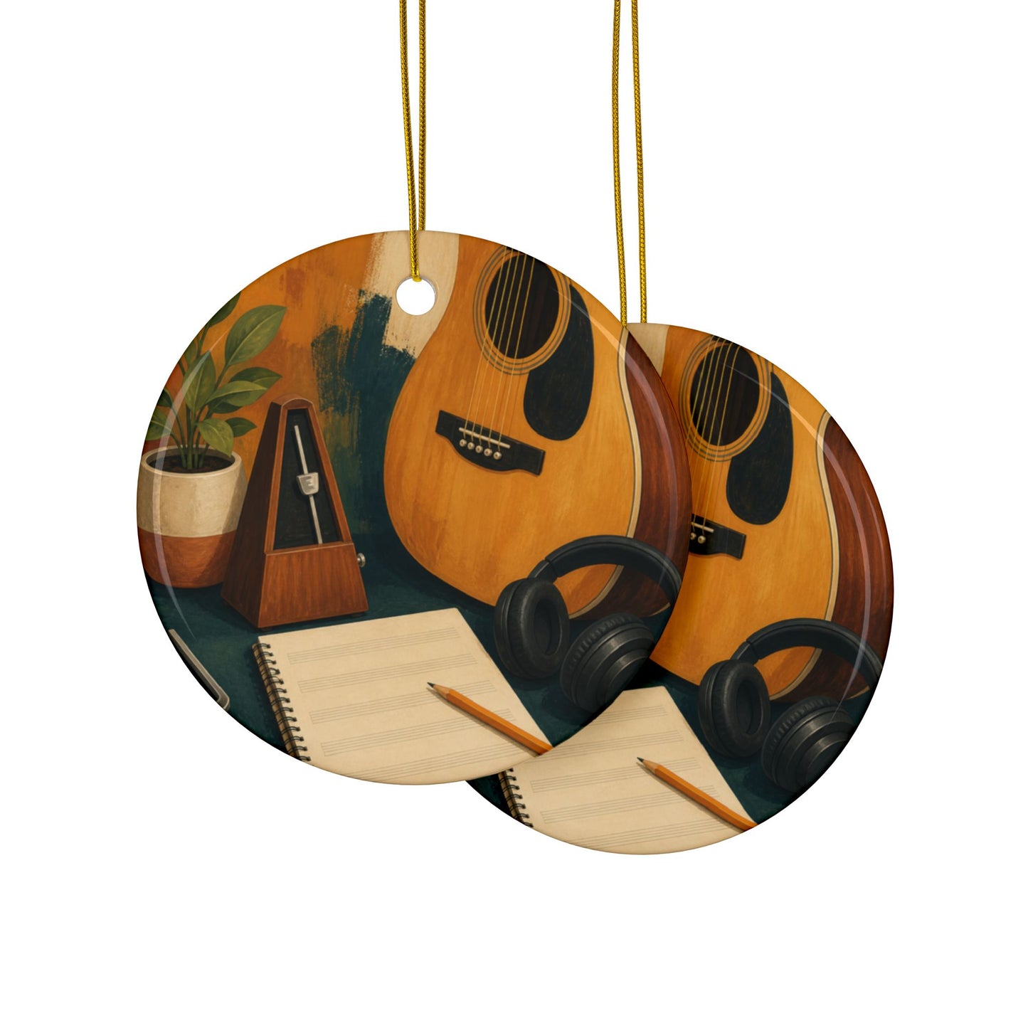 Warm Music Practice Hobby Art Ceramic Ornament, Holiday Keepsake and Gift