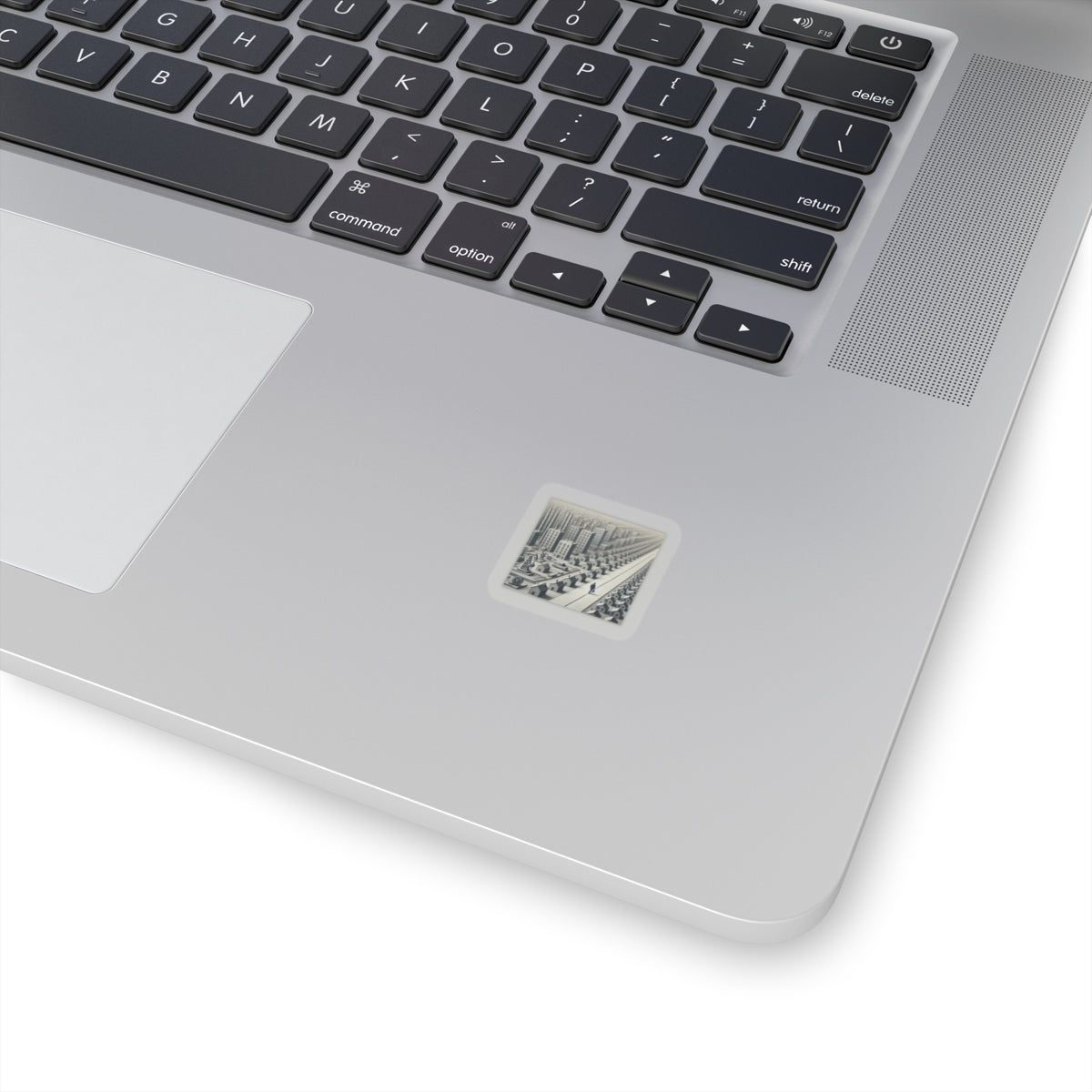 Monochrome Urban Factory Cityscape Sticker for Laptop Gear Gift