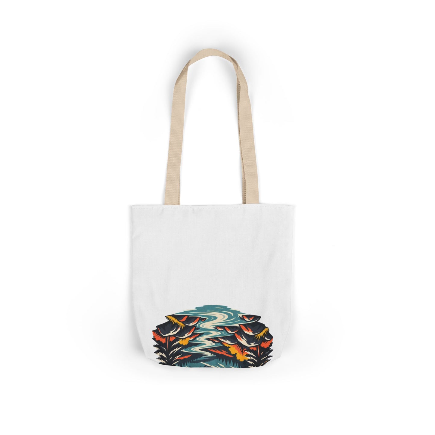 Alpine Sunrise River Mountain Adventure Tote Bag