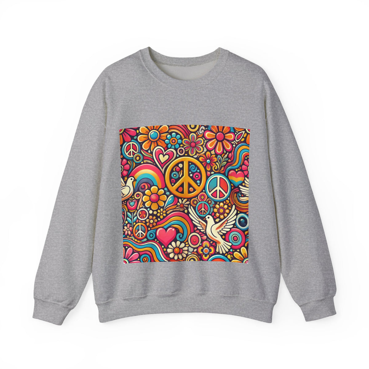 Colorful Peace Floral Pattern Sweatshirt