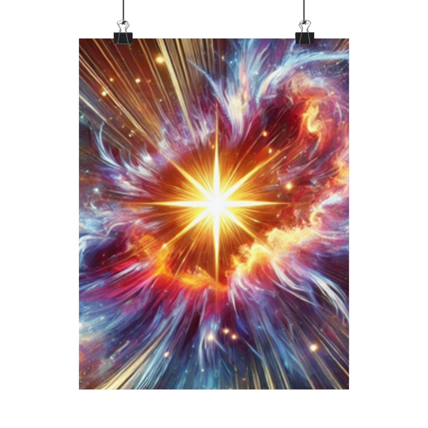 Cosmic Starburst Energy Abstract Space Poster Wall Art Decor
