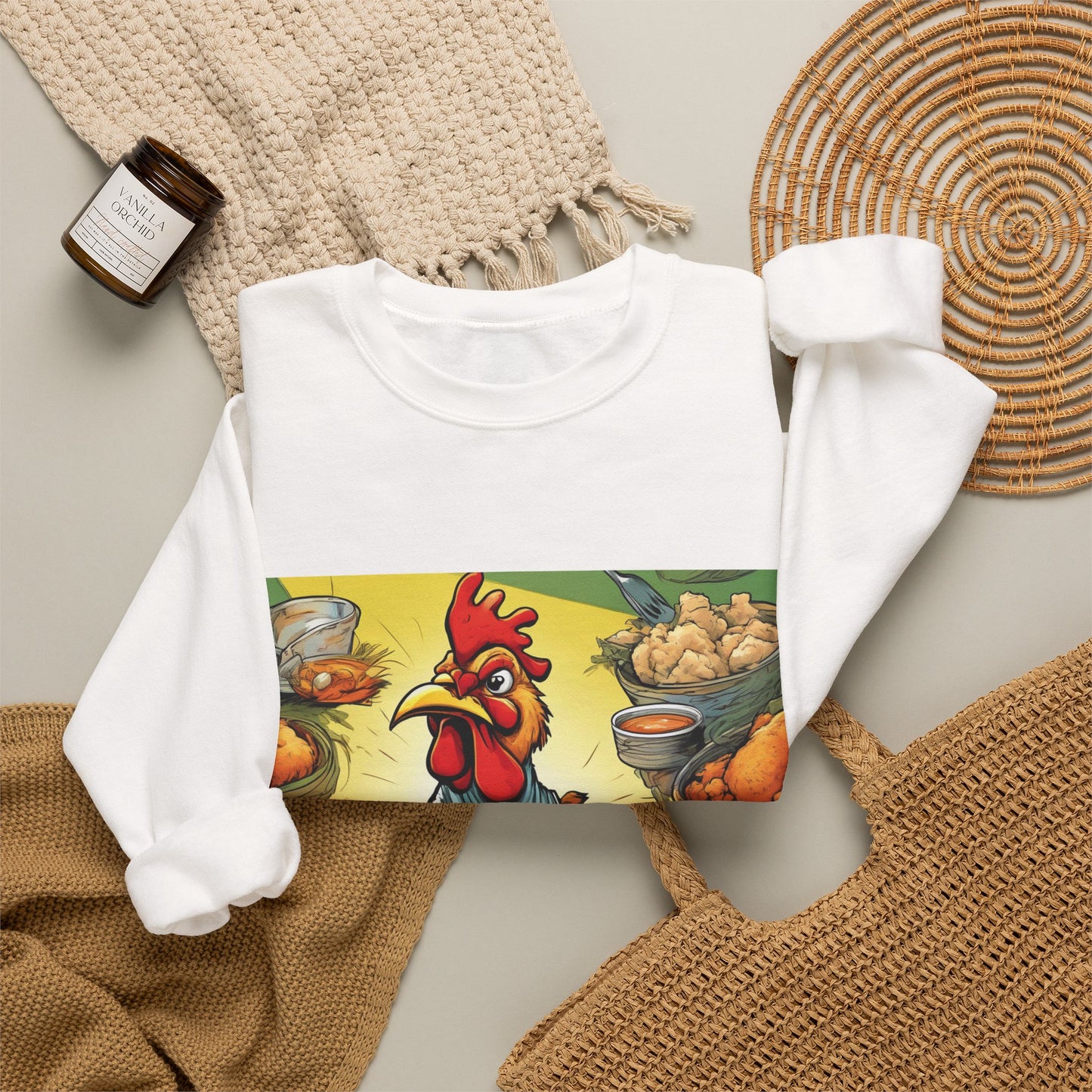 Funny Chicken Fried Food Comfort Food Art Sweatshirt
